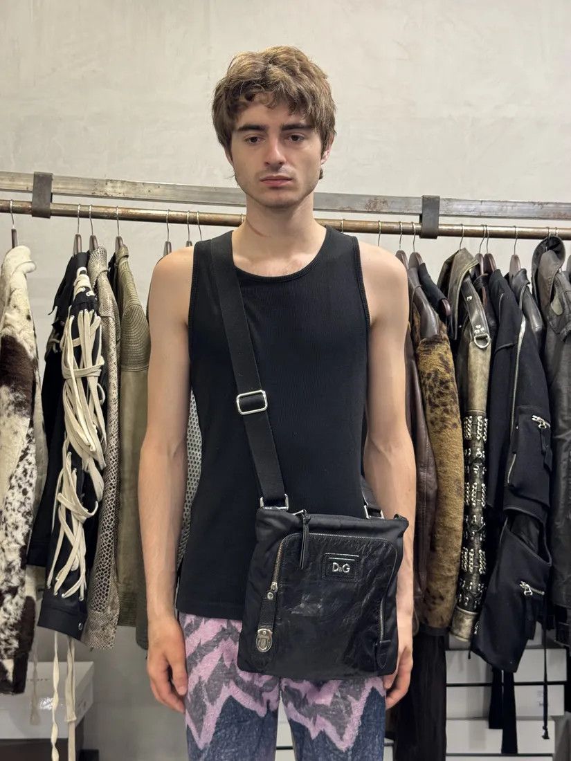 Designer × Dolce & Gabbana × Vintage 2000s Dolce & Gabbana Alan Zip Lock Black Leather Shoulder Bag Size ONE SIZE - 3 Thumbnail
