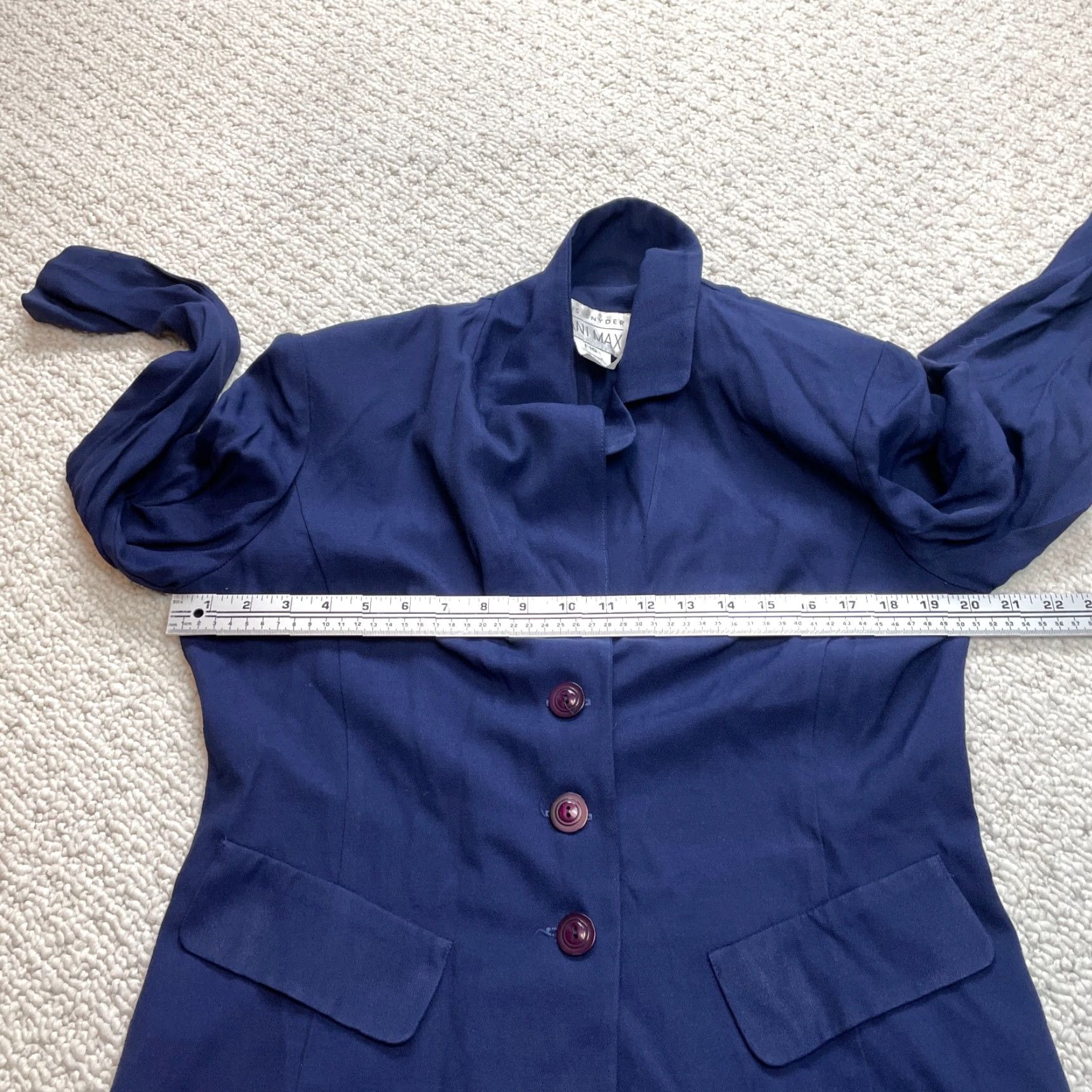 Vintage VINTAGE Dani Max Jacket Womens 10 Blue Mid Length Long Sleeve Button Up Size L / US 10 / IT 46 - 6 Thumbnail