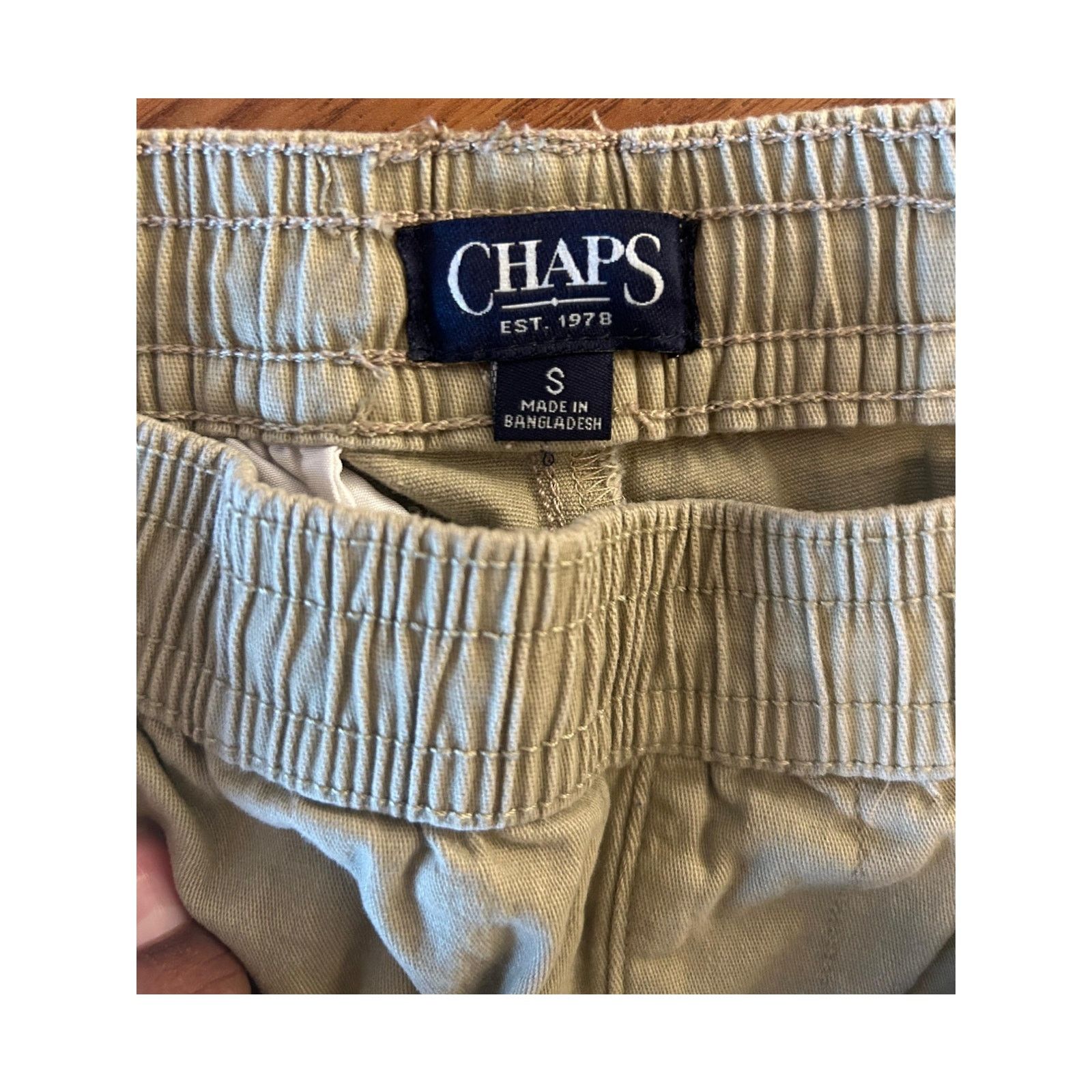 Chaps Chaps Boys Size Small Khaki Pants with Elastic Waist Size 22" - 6 Thumbnail