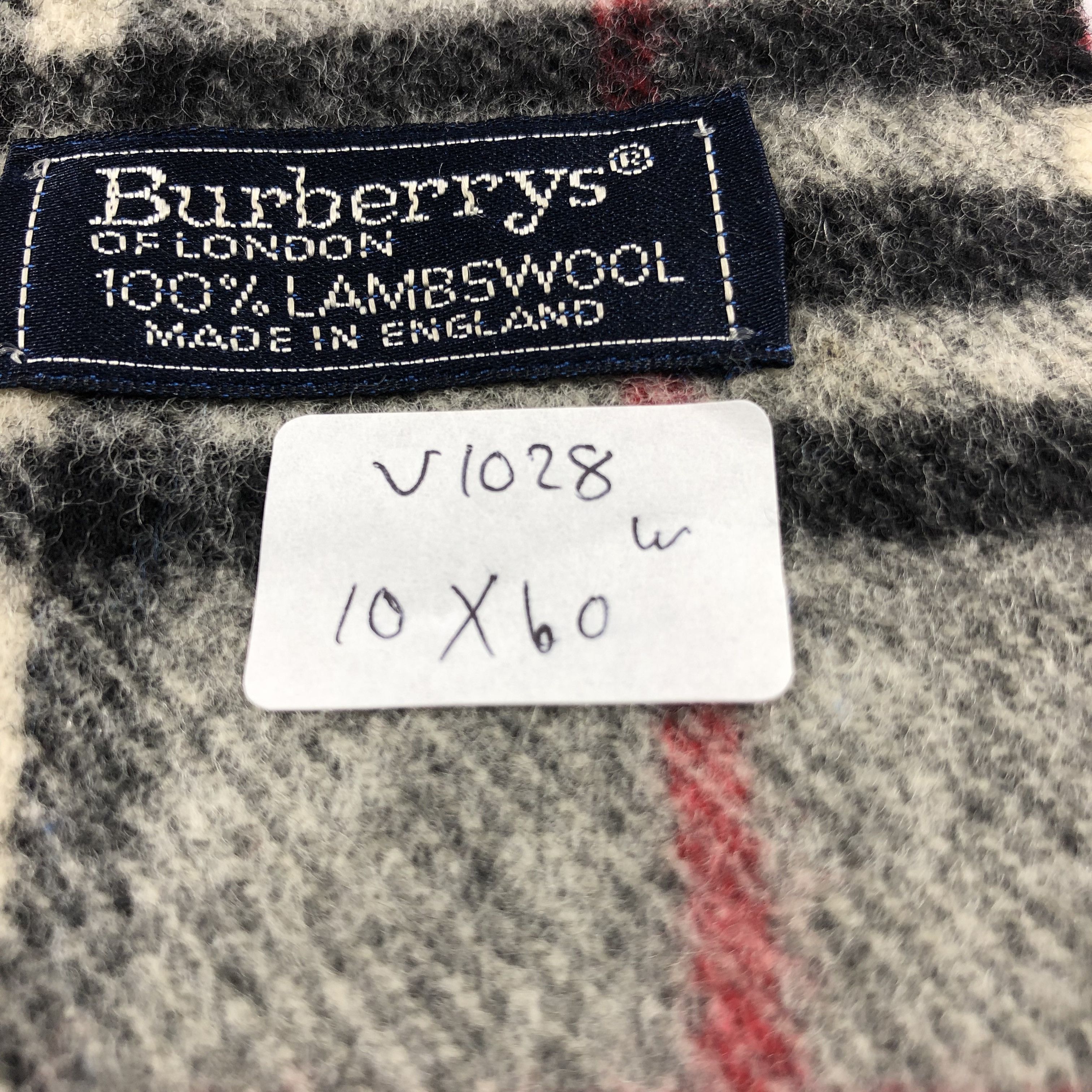 Burberry Burberrys Nova Check Grey Wool Scarf Muffler V1028 Size ONE SIZE - 7 Thumbnail