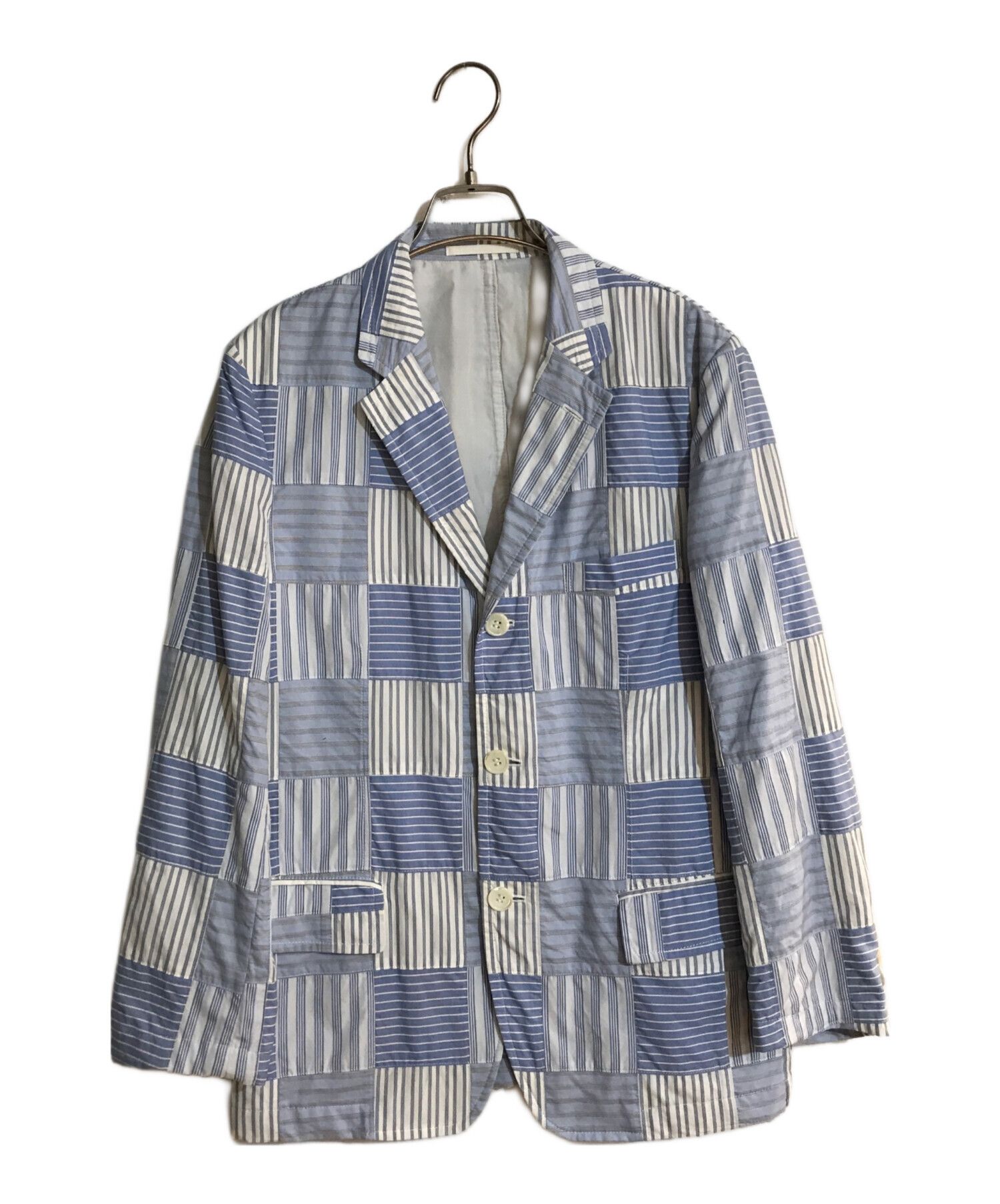 COMME des GARCONS HOMME Striped Patchwork Tailored Jacket XS