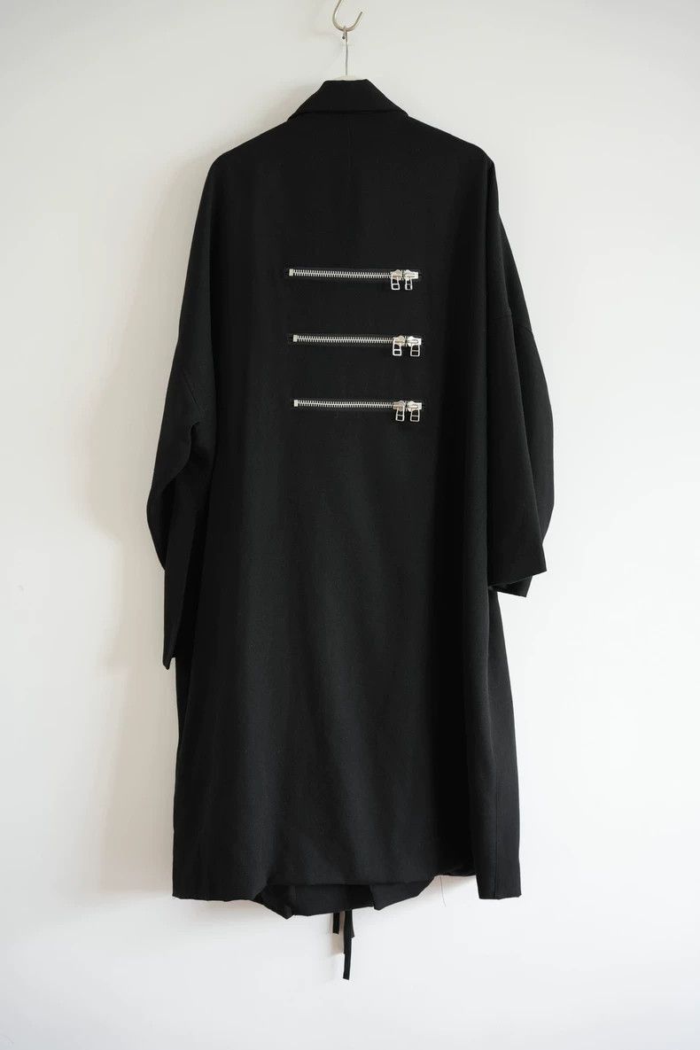 Yohji Yamamoto Yohji Yamamoto Yohji Yamamoto Black Wool Coat with Zippers Size US L / EU 52-54 / 3 - 2 Thumbnail