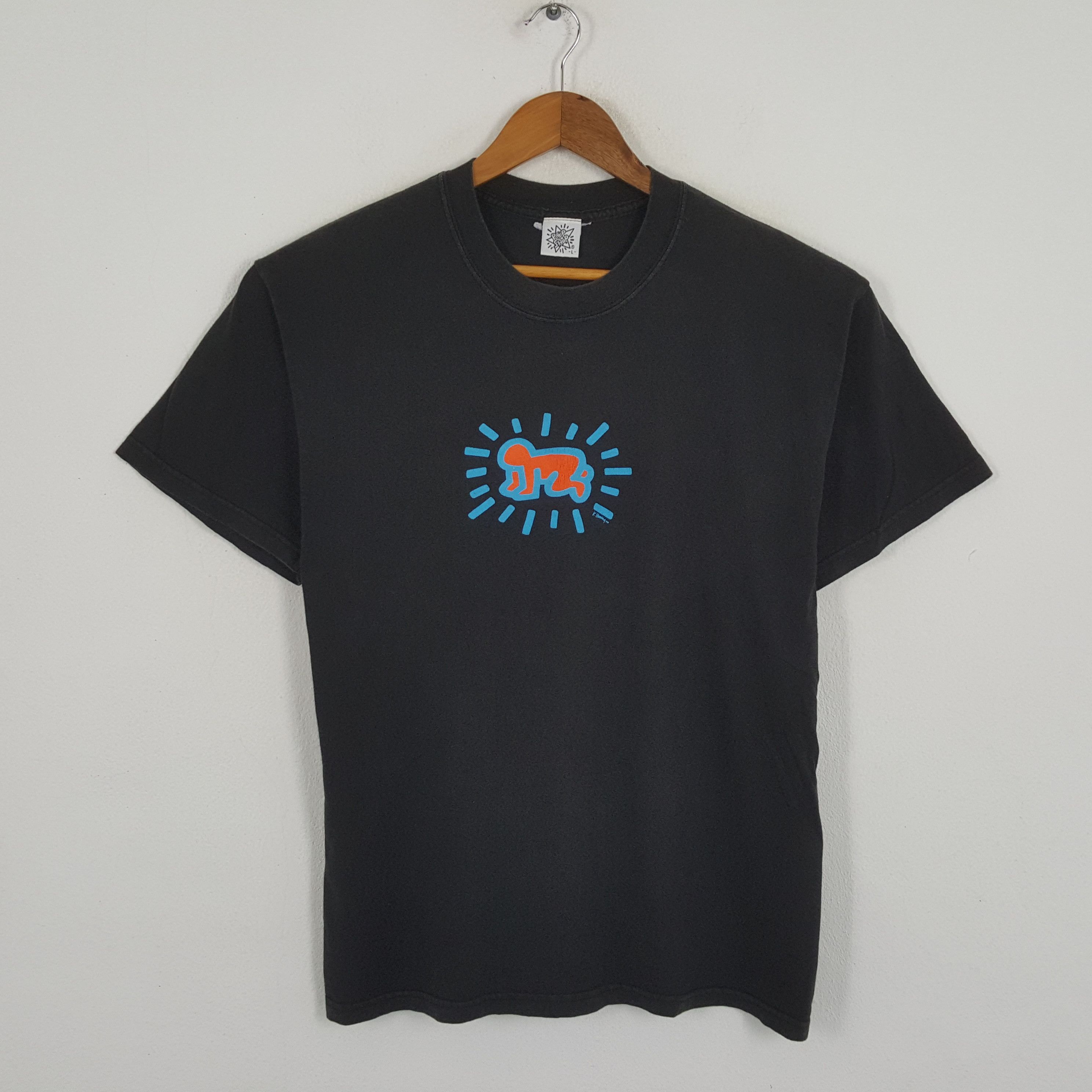 Keith Haring × Vintage Vintage KEITH HARING American Art Artist Promo T-Shirts Size US L / EU 52-54 / 3 - 1 Thumbnail