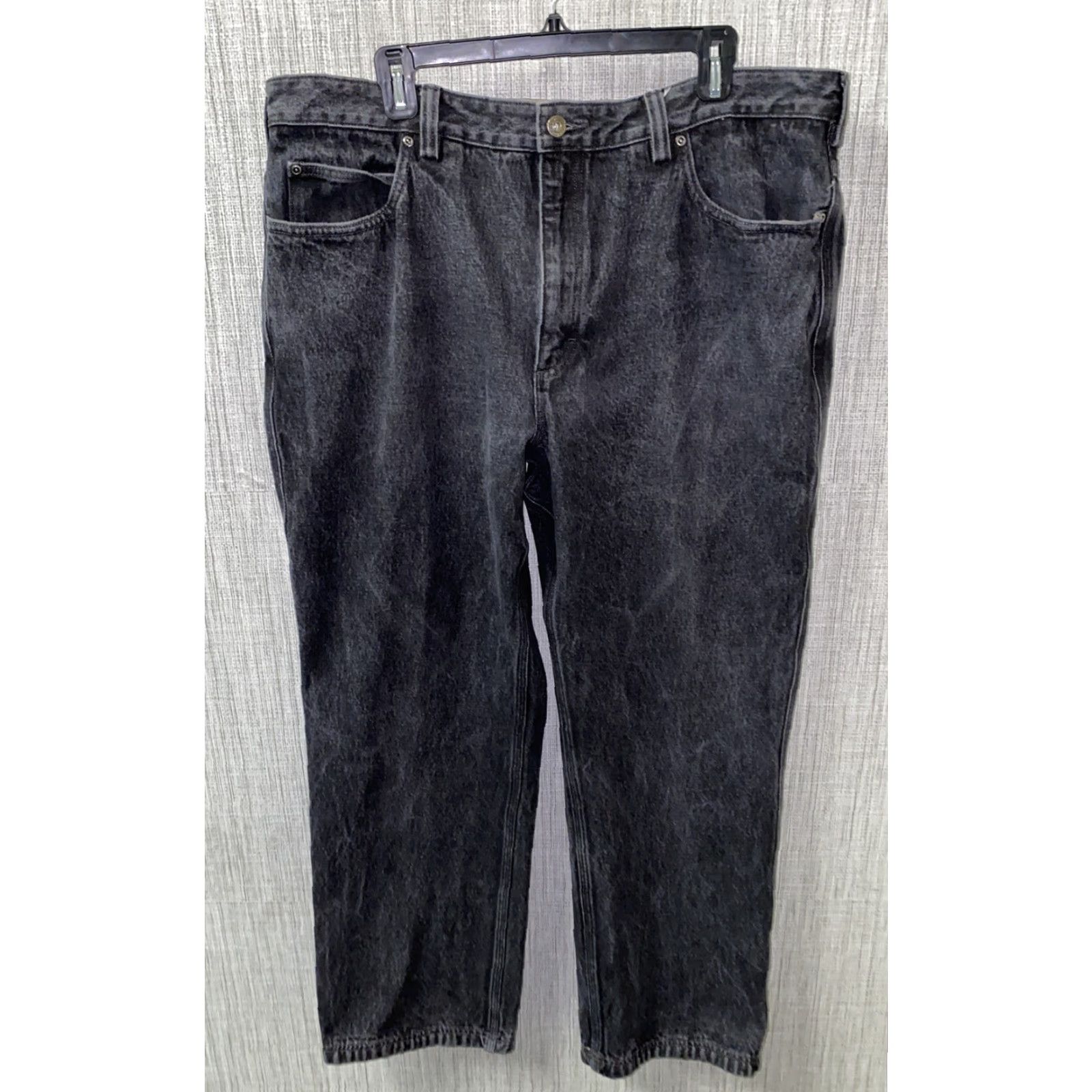 CO Duluth Trading Co Mens Black Zip Fly Jeans 40 x 31 Regular Denim Jeans Inseam 31 Men Pants Size US 40 / EU 56 - 2 Thumbnail