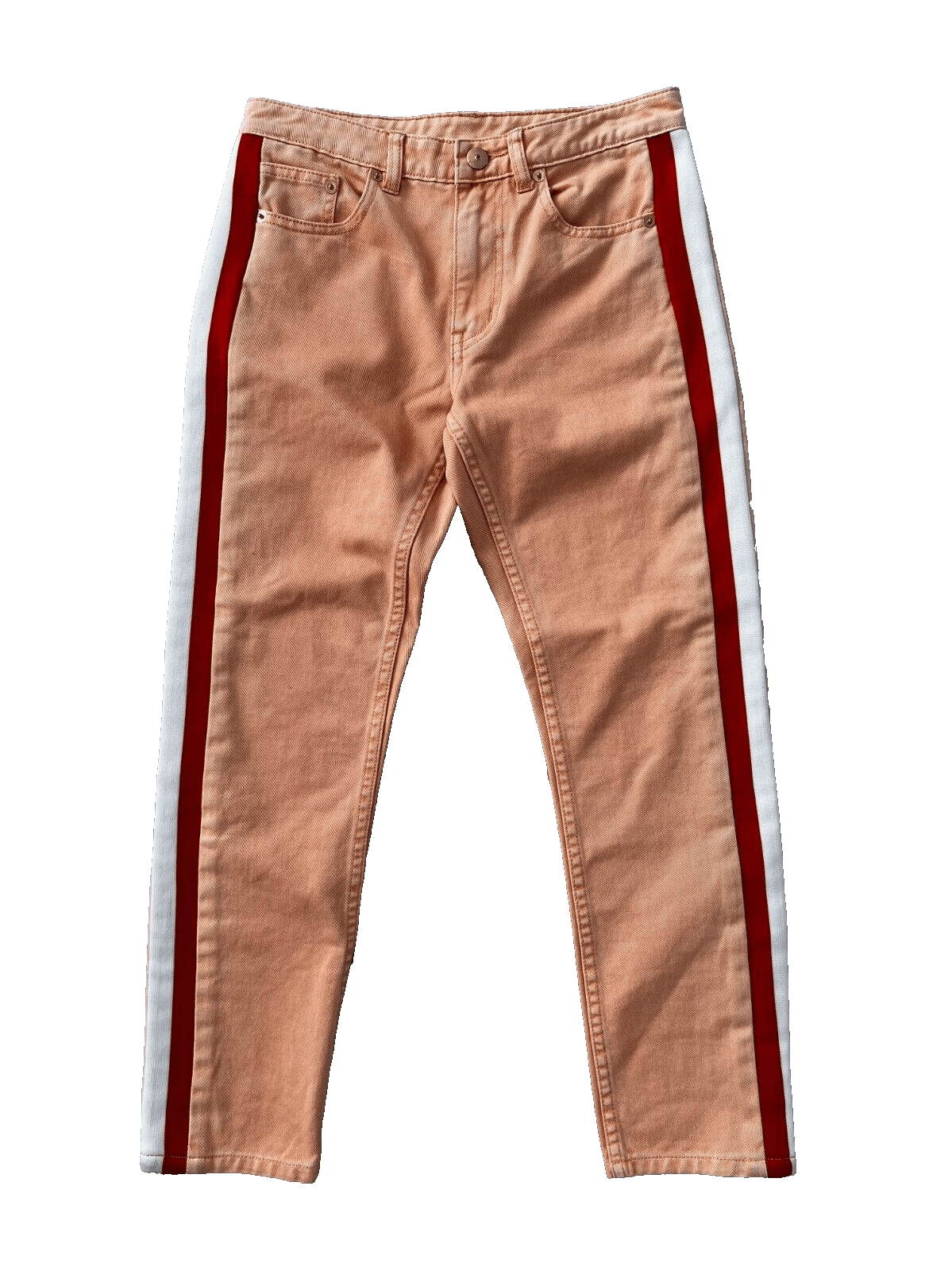 image of P E Nation P.e. Nation Side Stripe Band Crop Jeans Orange ( 26 ), Women's
