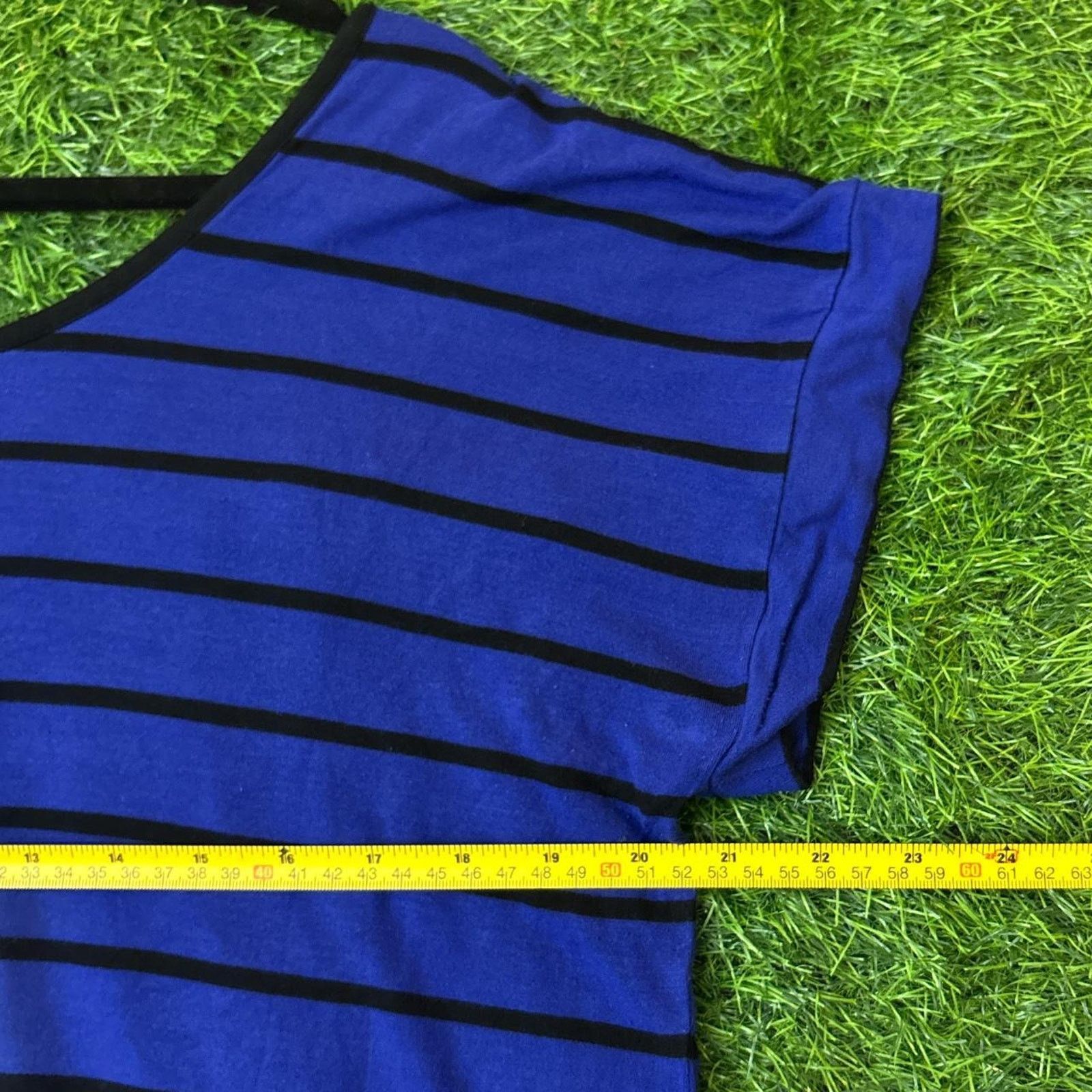 Other Women's Blue/Black Striped Cable & Gauge Tee Size L / US 10 / IT 46 - 4 Thumbnail