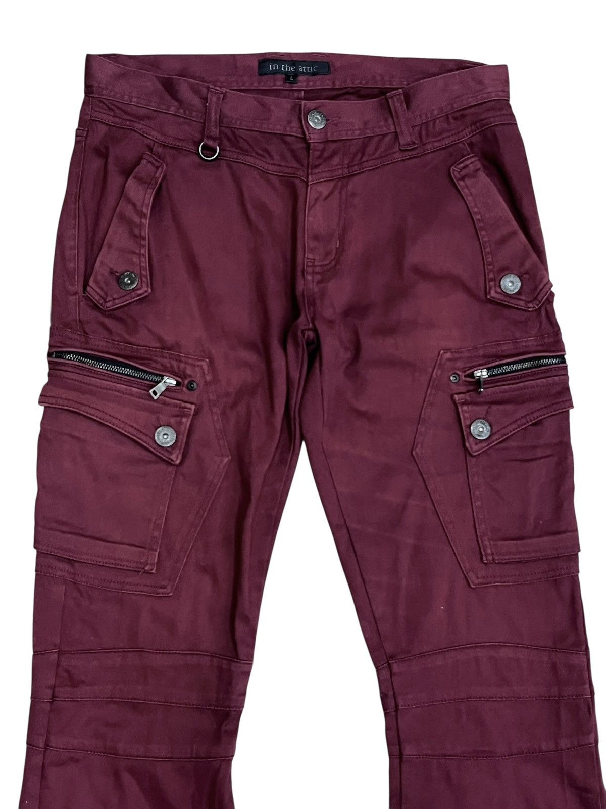 In The Attic In The Attic Punk Oxblood Zip Cargo Stretch Slim 32” Rare🔥 Size US 32 / EU 48 - 4 Thumbnail