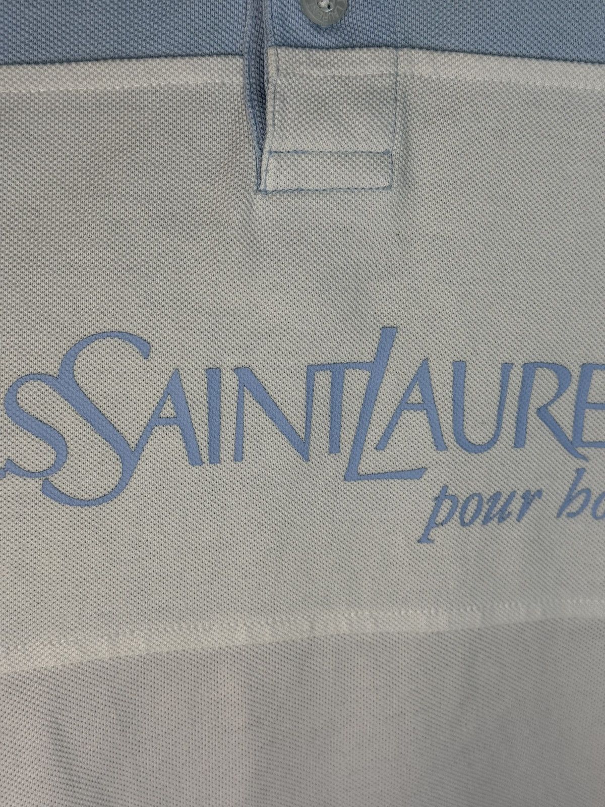 Yves Saint Laurent White/Blue YSL Polo Big Logo YSL Shirt Size US M / EU 48-50 / 2 - 11 Thumbnail