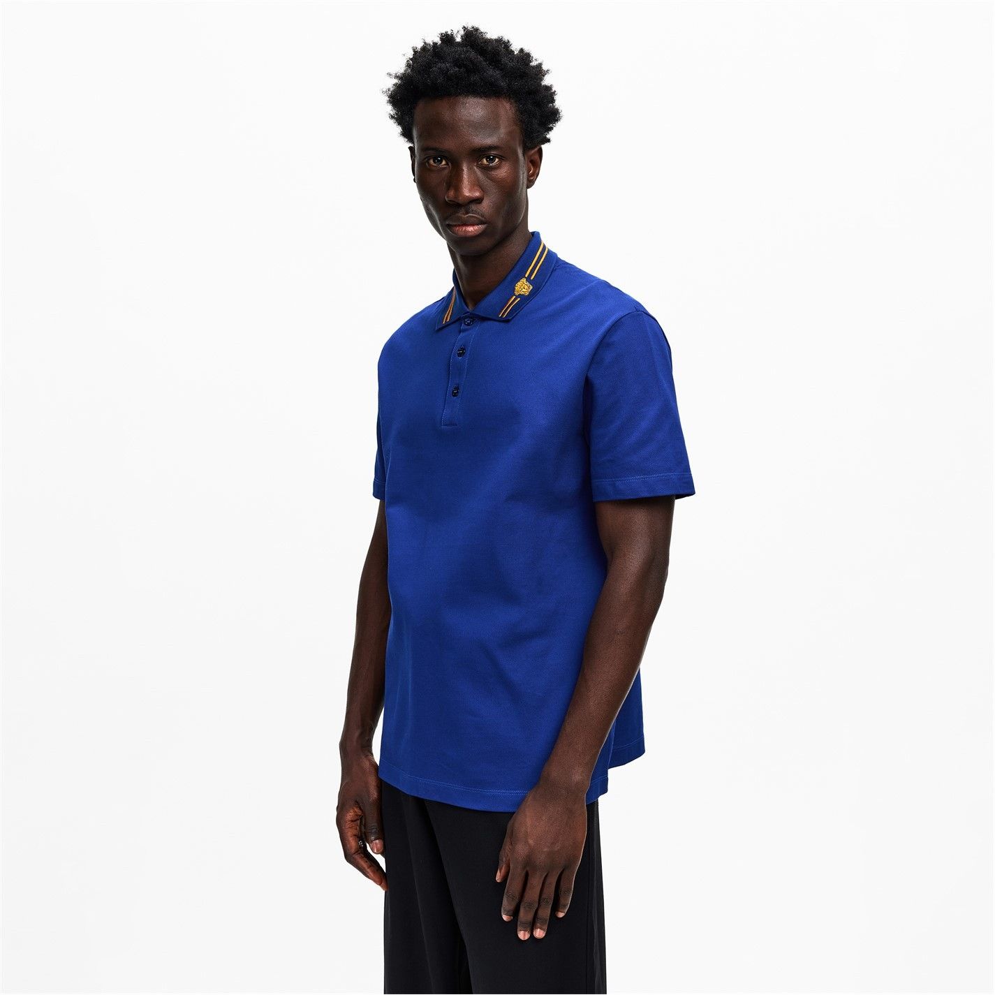 Versace o1g2r1mq0526 Medusa Short Sleeve Polo Shirt in Midnight Blue Size US S / EU 44-46 / 1 - 3 Thumbnail