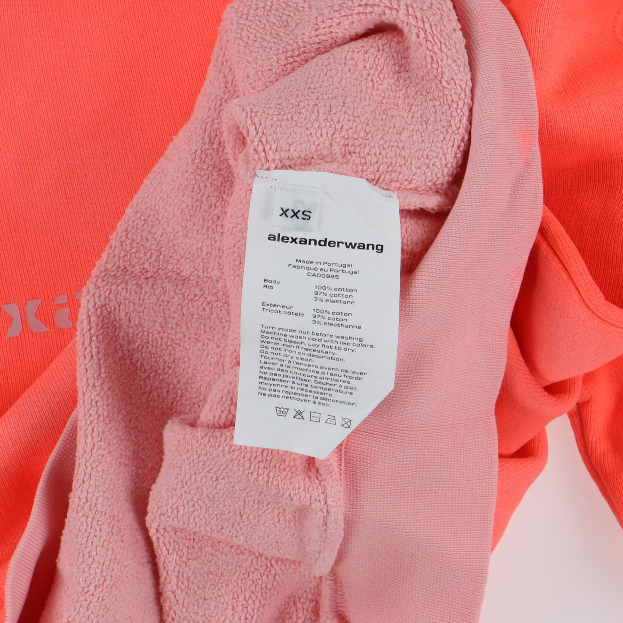 Alexander Wang Pink Tie Dye Oversized Logo Sweatshirt Size XXS / US 00 / IT 34 - 4 Thumbnail