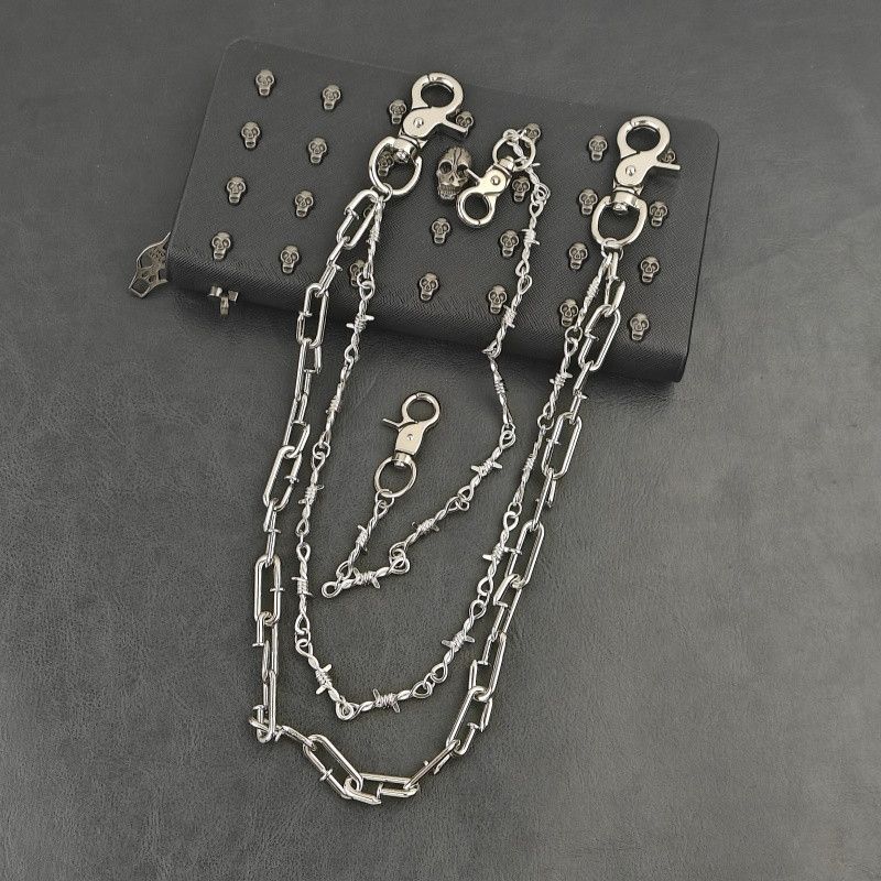 Japanese Brand × Jewelry Triple-Layer Rivet Punk Pants Chain Silver Tone Size ONE SIZE - 3 Thumbnail