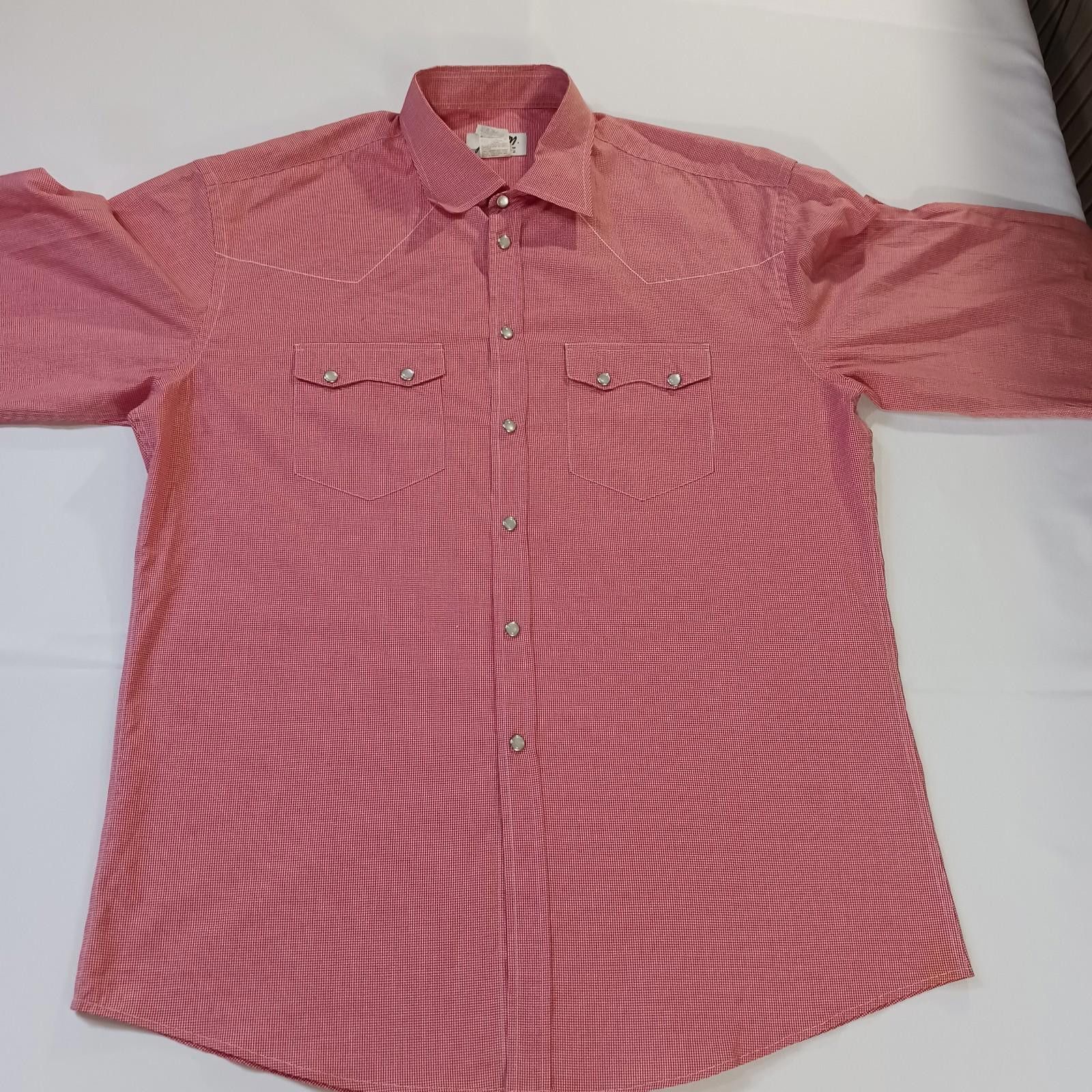 Jared Lang Jared M Custom Clothing Men's L Red Plaid Snap Button Shirt Size US L / EU 52-54 / 3 - 9 Thumbnail