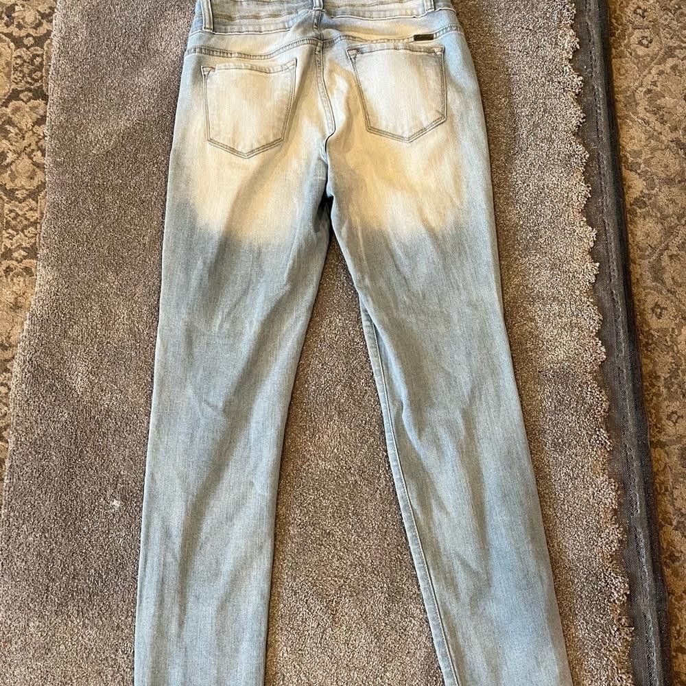 Designer Kancan light wash distressed jeans Size 29" - 6 Thumbnail