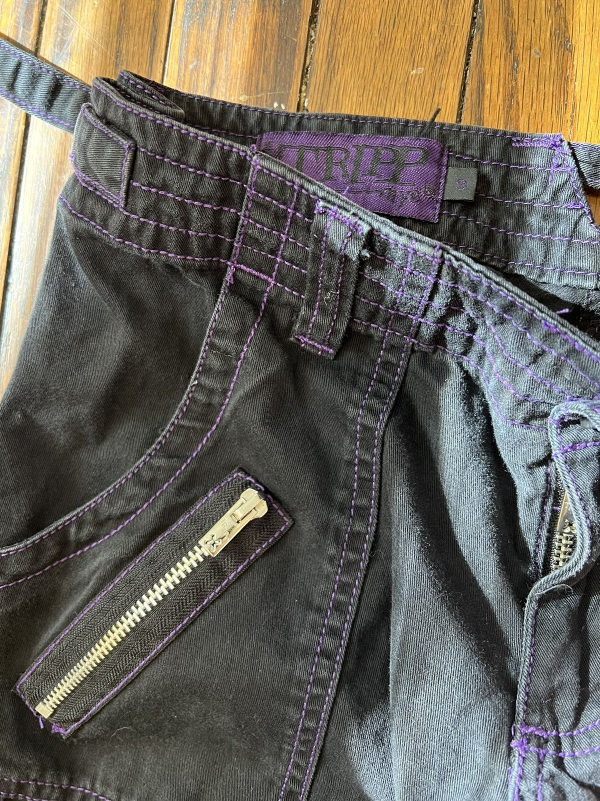 Vintage Vintage Tripp NYC Purple Black Rave Emo Y2K Pants 28” Size 9 Size 28" / US 6 / IT 42 - 8 Thumbnail