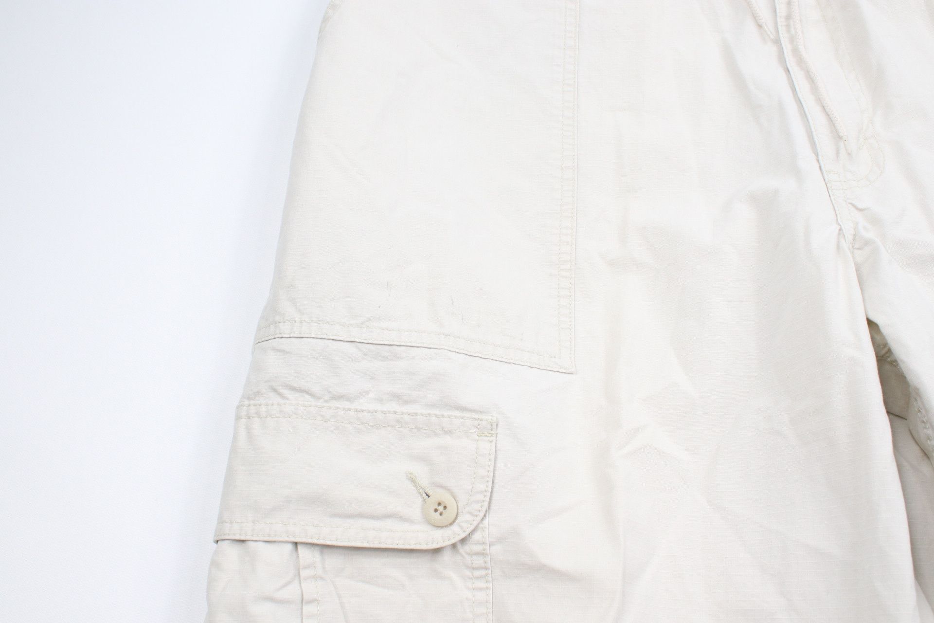 Levi's × Vintage Vintage 90s Levis Silvertab Wide Leg Cargo Pants Beige Size 40 - 6 Thumbnail