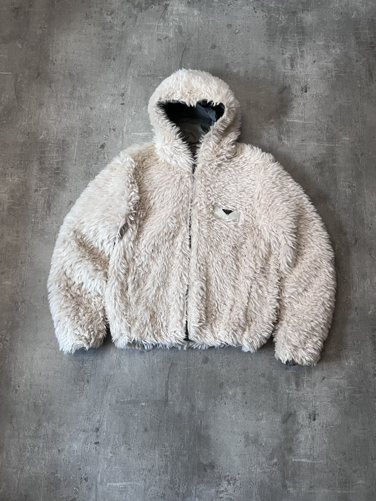 Prada Prada Alpaca Mohair fur jacket white very rare Size XL / US 12-14 / IT 48-50 - 1 Thumbnail
