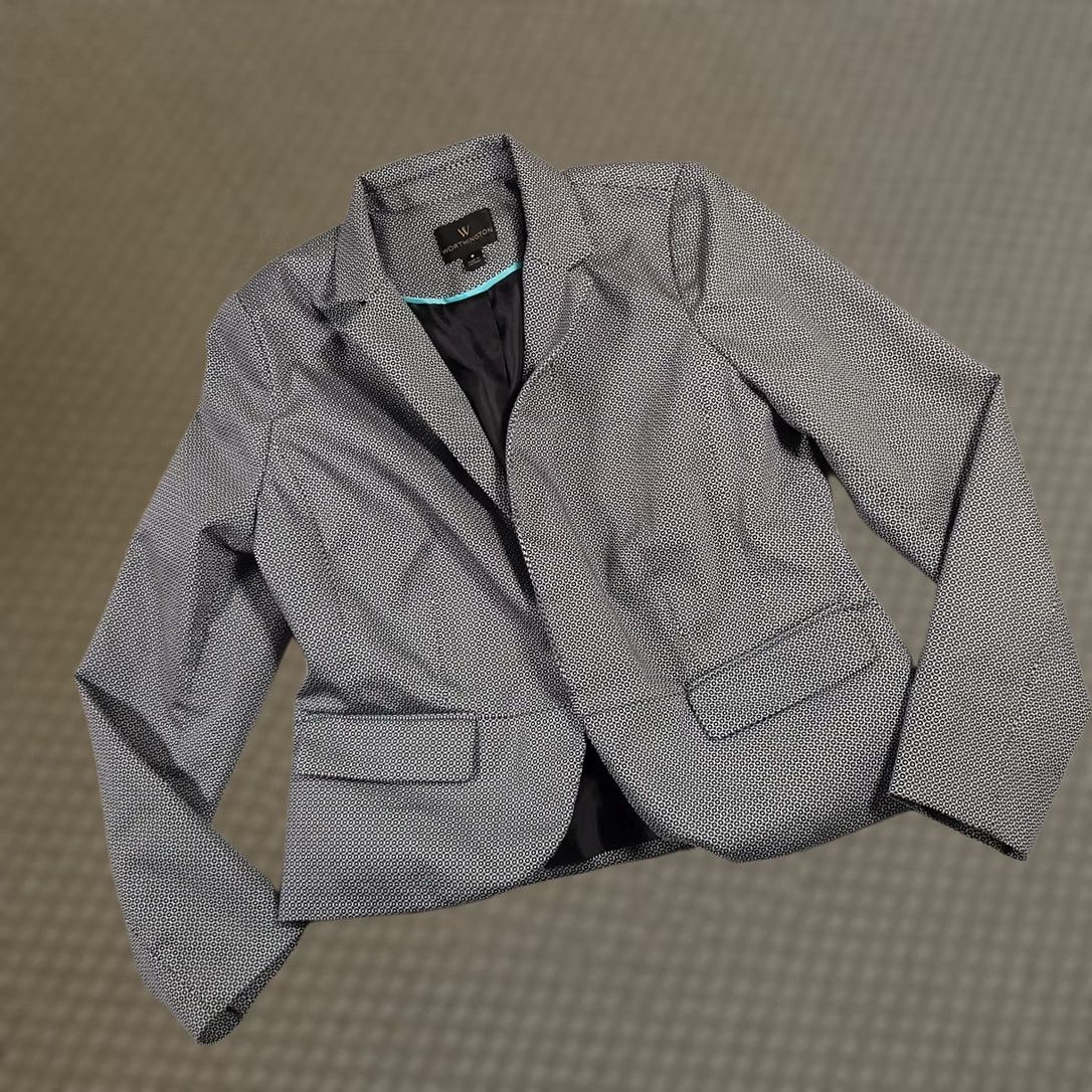 Worthington Worthington Blazer Coat Women's size 8 Geometric Open Front Business Long Sleeve Blazer Coat Women 8 Multicolor Geometric 90s Classic Jacket Size M / US 6-8 / IT 42-44 - 1 Thumbnail