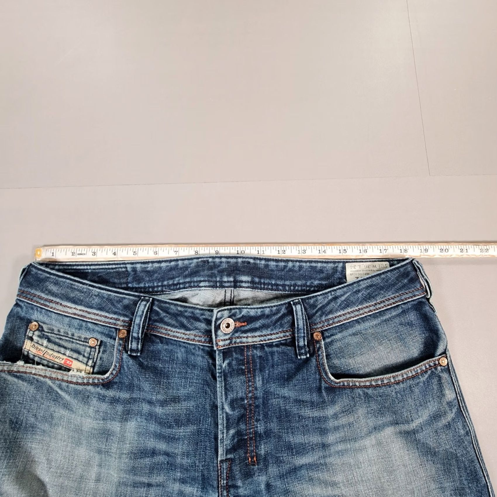 Diesel Diesel Zatiny Jeans Mens W36 L27 Blue Regular Bootcut Distressed Denim 0074W Jeans Size US 36 / EU 52 - 7 Thumbnail