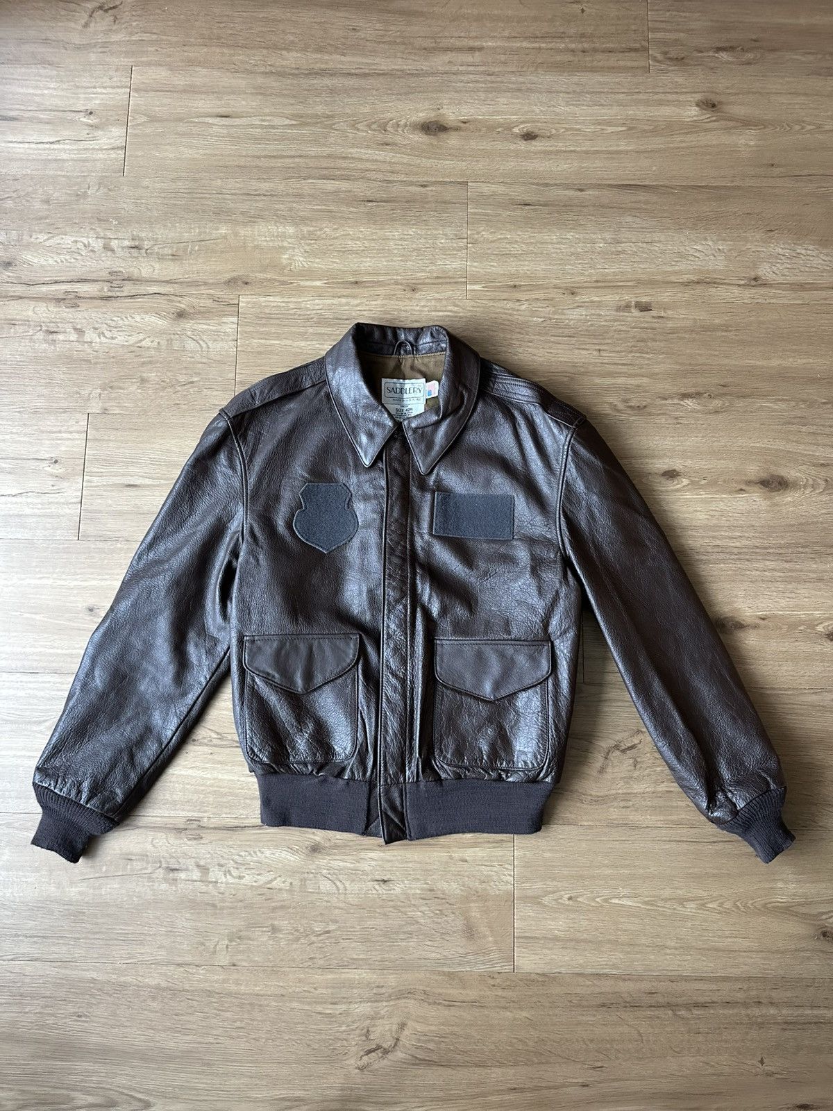 Genuine Leather Vintage A-2 WWII US Army Leather Flight Jacket Size US S / EU 44-46 / 1 - 2 Thumbnail