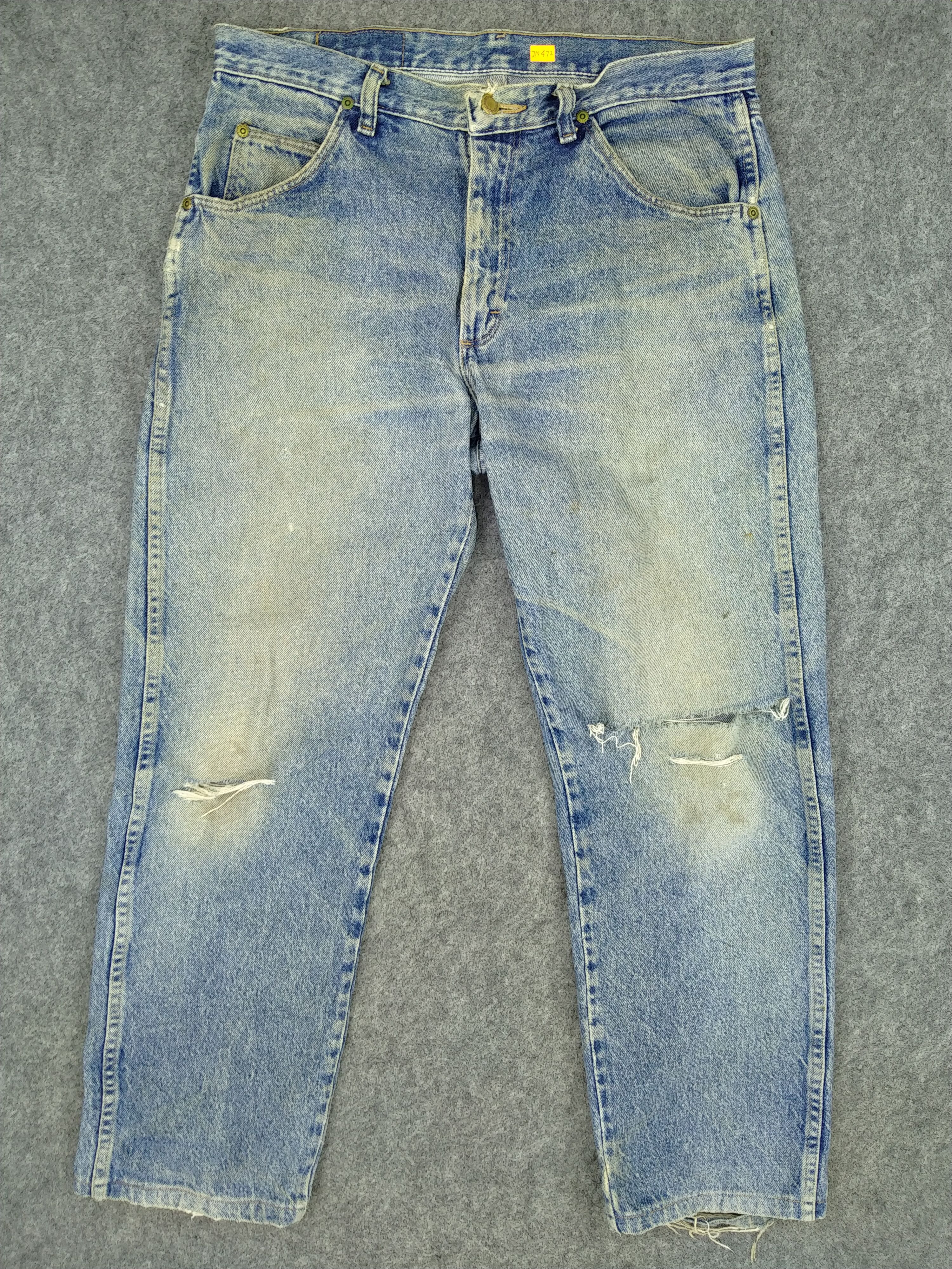 Wrangler Dirty Blue Wrangler Distressed Denim 34x28 -JN472 Size US 34 / EU 50 - 1 Thumbnail