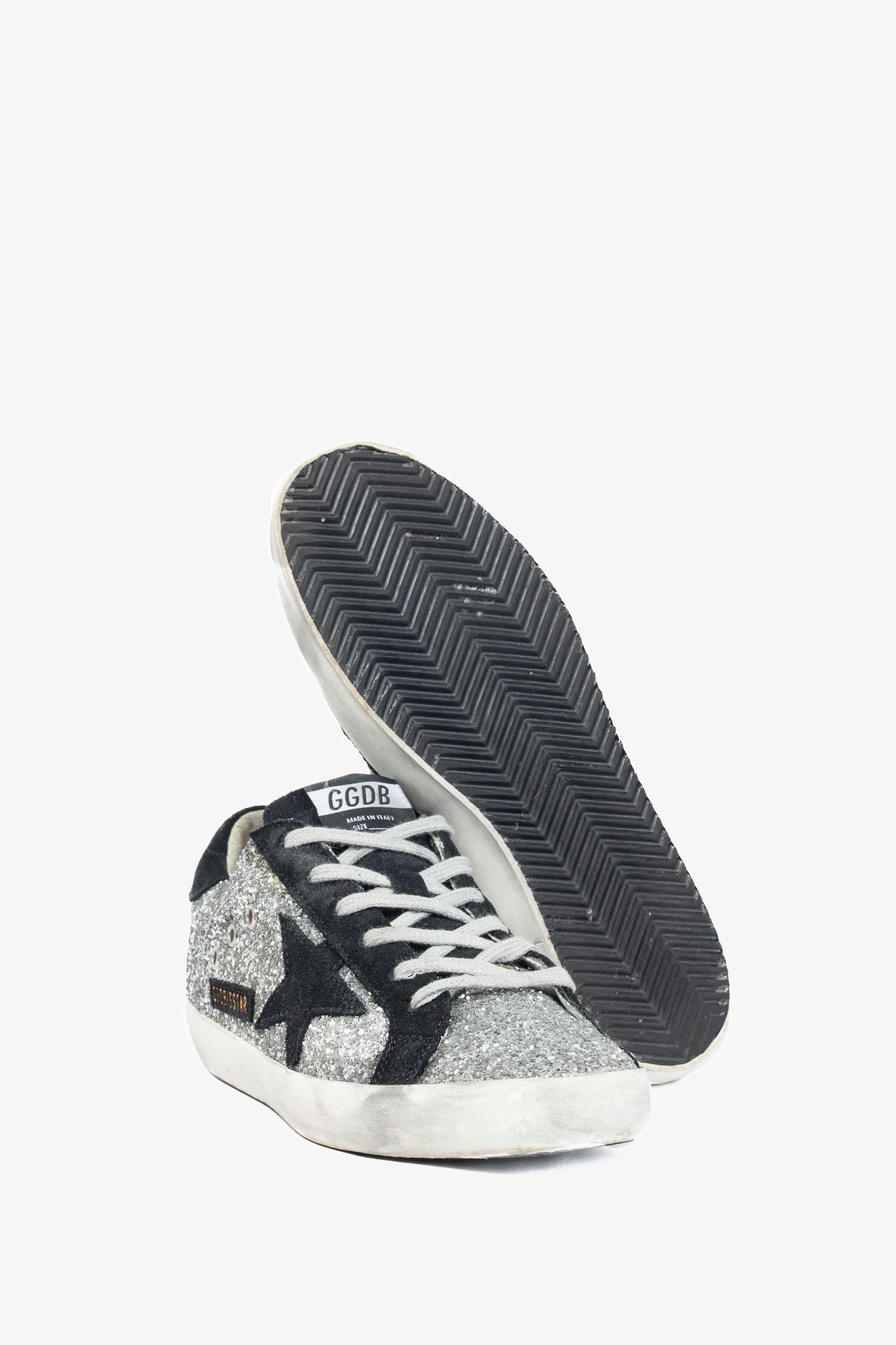 Golden Goose Golden Goose Superstar Glitter & Suede Star Sneakers Size US 8.5 / IT 38.5 - 4 Thumbnail