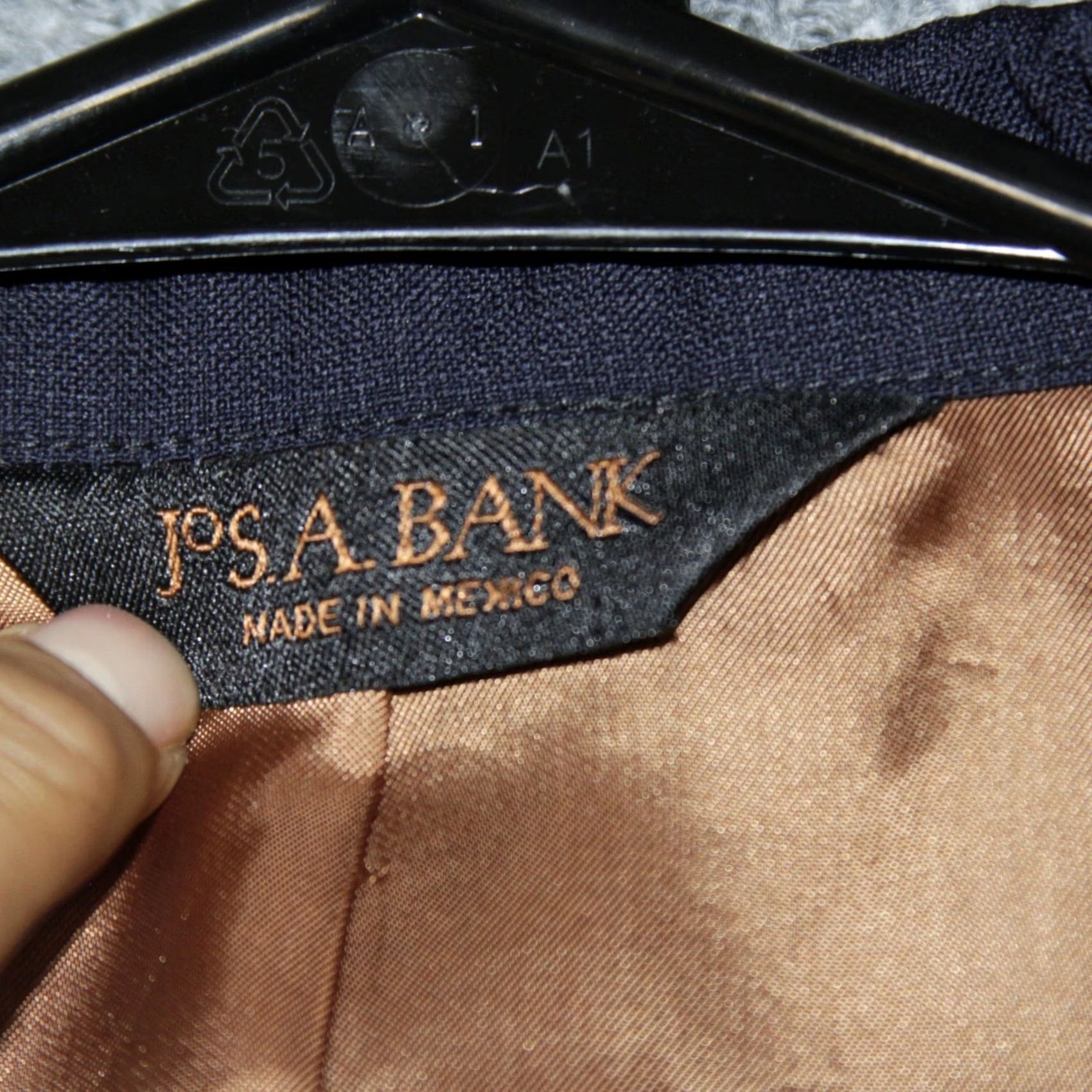 Vintage Joseph A Bank Blazer Mens 47R Navy Blue Wool Slim Fit Copper Lined Blazer Size 42R - 3 Thumbnail