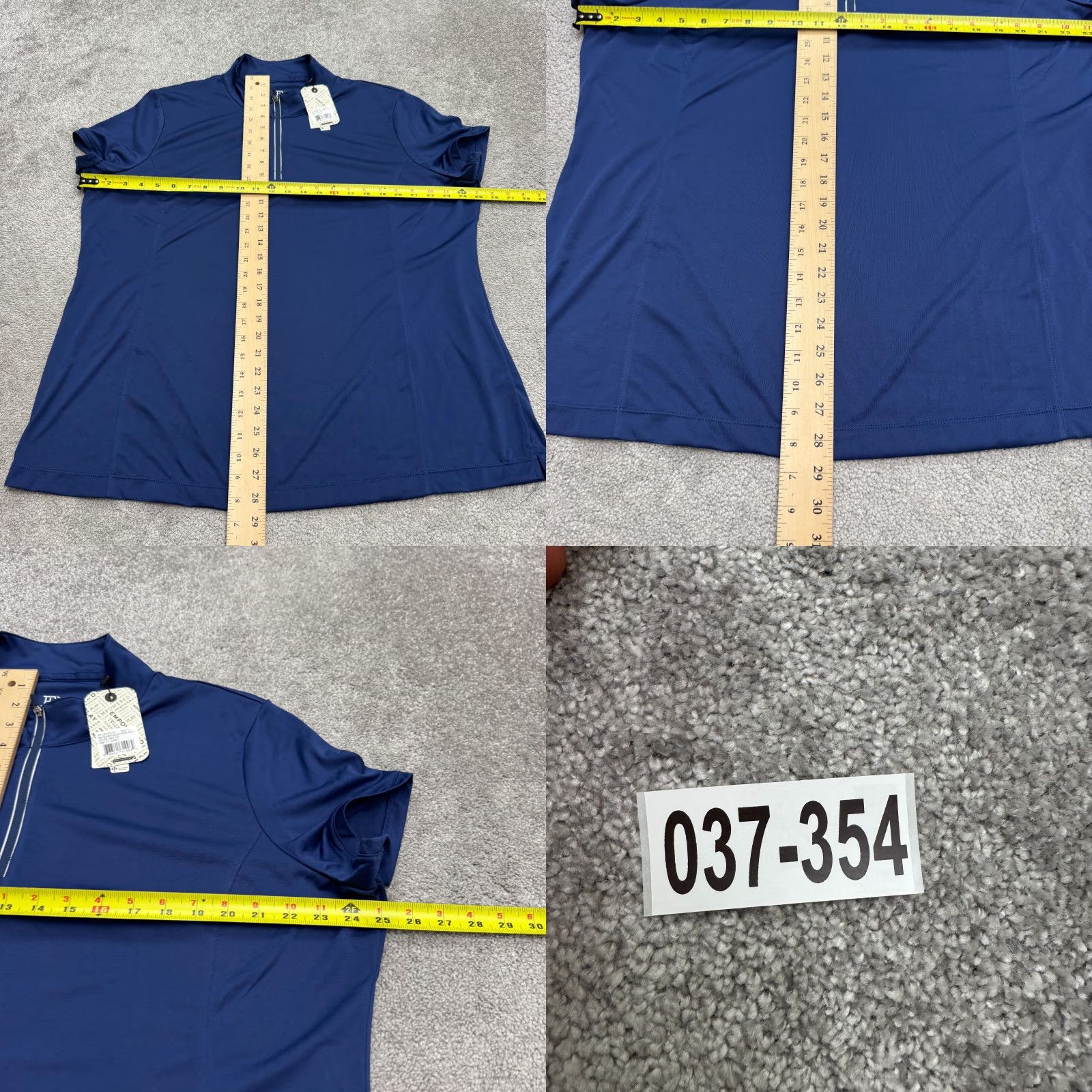 Vintage EP New York Polo Shirt Women 1X Plus Blue 1/4 Zip Mock Neck Golf NWT Performance Size XL / US 12-14 / IT 48-50 - 9 Thumbnail