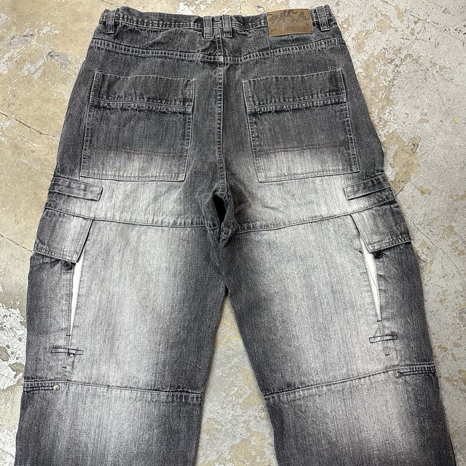 Southpole × Vintage Vintage Y2K Southpole Faded Black Cargo Denim Jeans Sz 38 Size US 38 / EU 54 - 5 Thumbnail