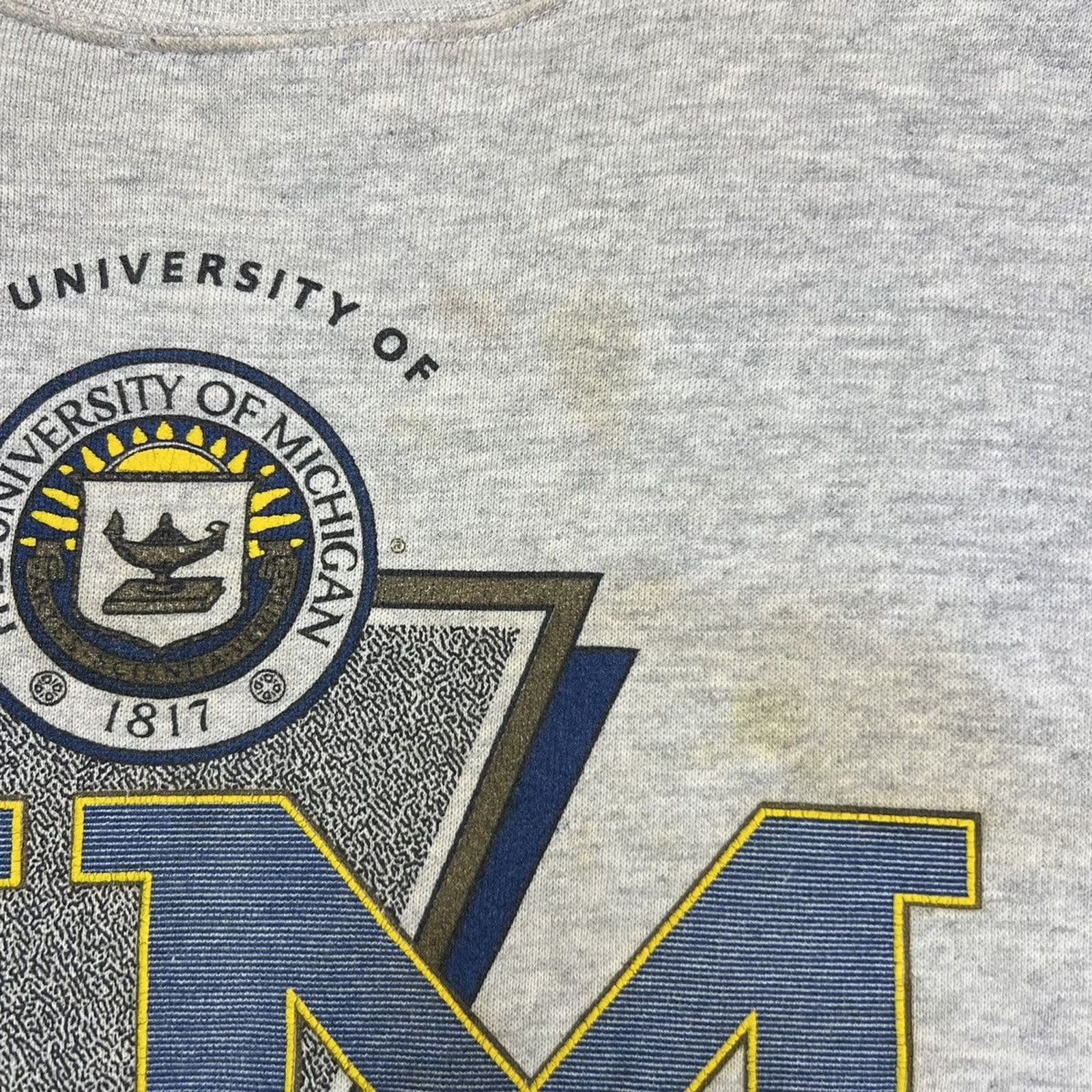 NCAA × Vintage VTG University Michigan Wolverines Sweatshirt 90s Pullover Size US XXL / EU 58 / 5 - 3 Thumbnail