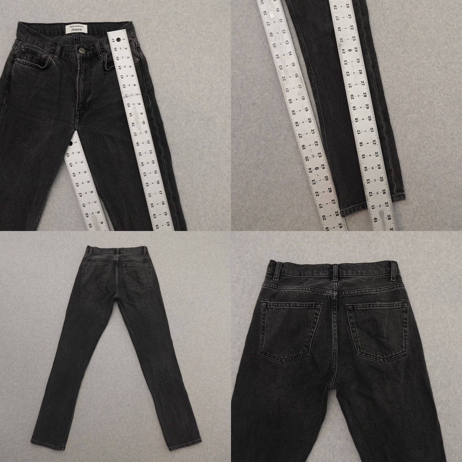 Reformation Reformation Womens Black Monterey Straight Leg Jeans 24 Zipper Fly Size 42" / US 20 - 8 Thumbnail