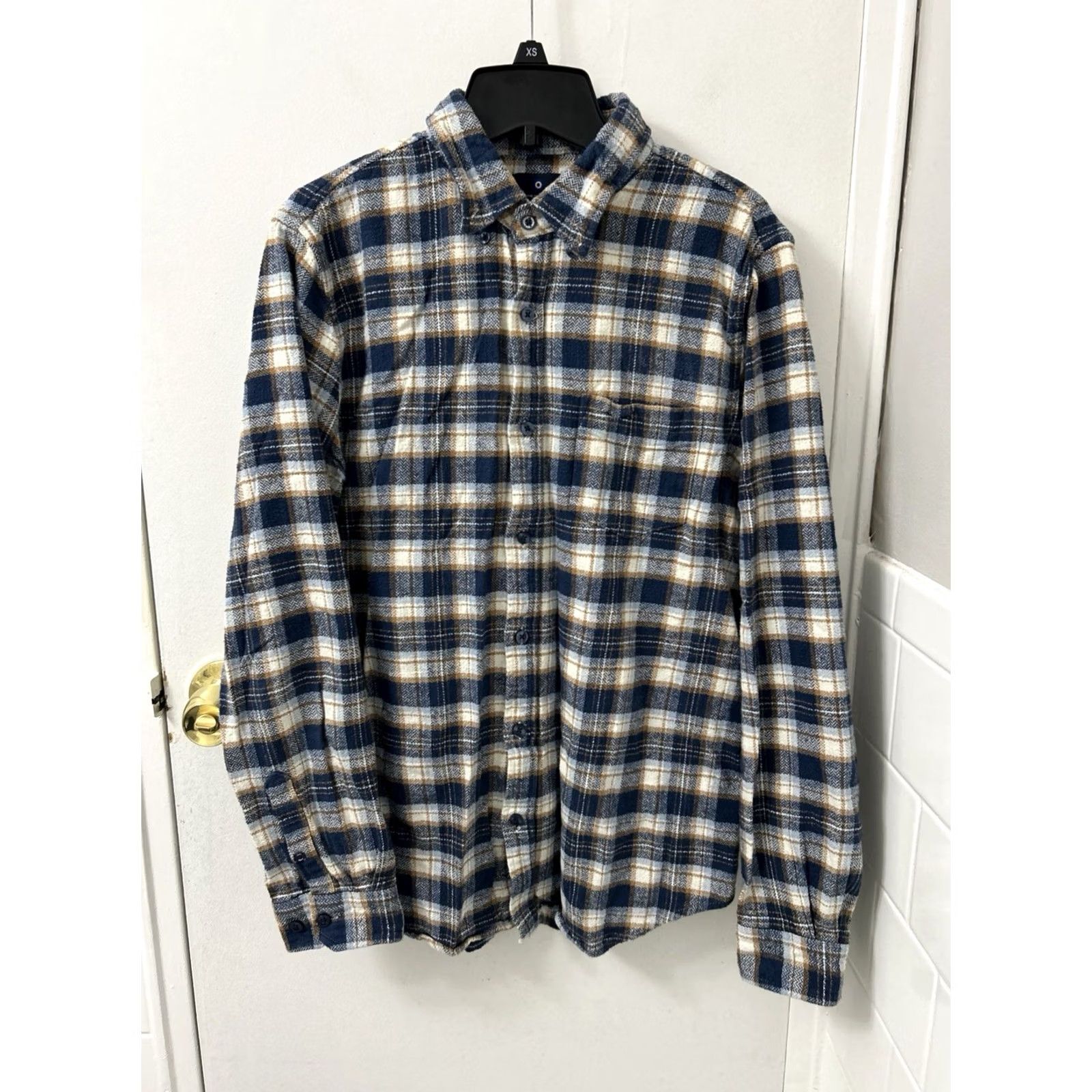 Ben Sherman Ben Sherman Shirt Mens Medium Blue Plaid Herringbone Flannel Button-Down L/S Size US M / EU 48-50 / 2 - 2 Thumbnail