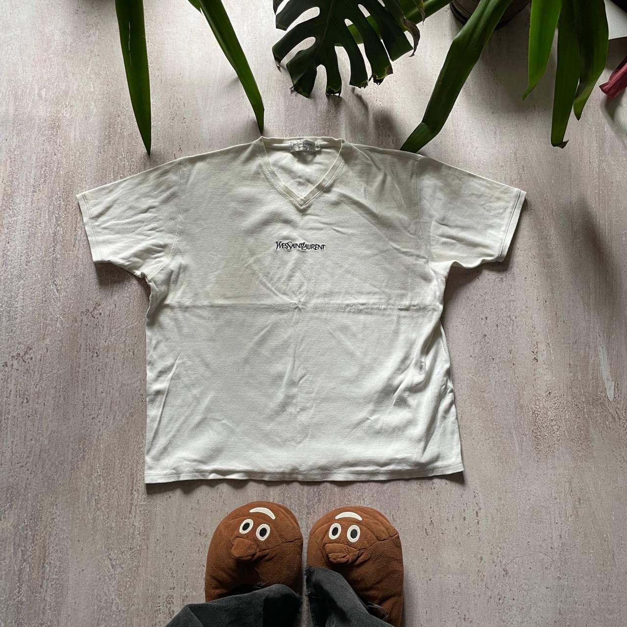 トップス 90s yves saint laurent center logo Tee Vintage Yves Saint Laurent YSL Center Logo Designer Tshirt