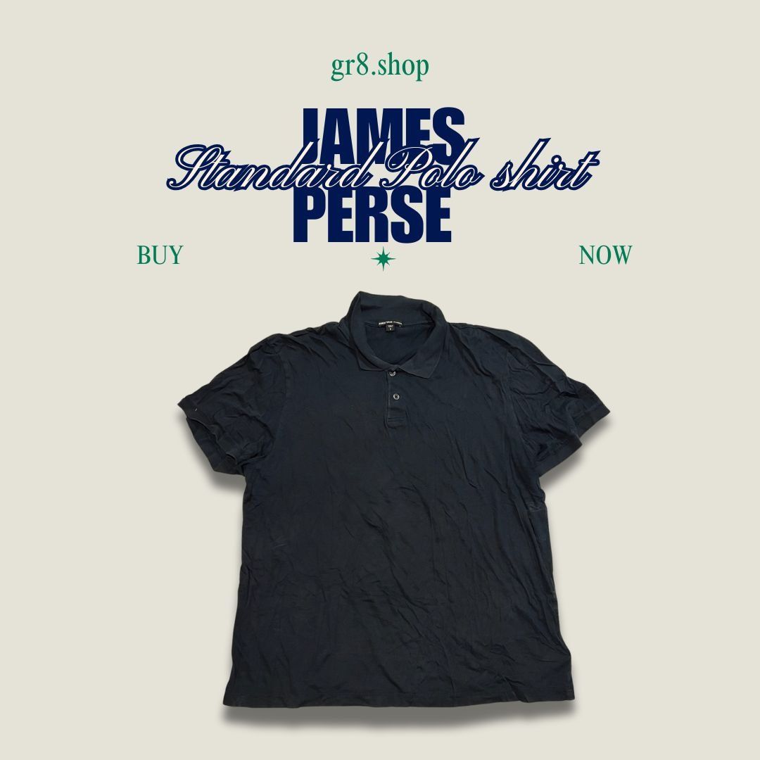James Perse James Perse Mens Standard Polo Shirt Size 3 Black Cotton Ble Size US XXS / EU 40 - 1 Thumbnail
