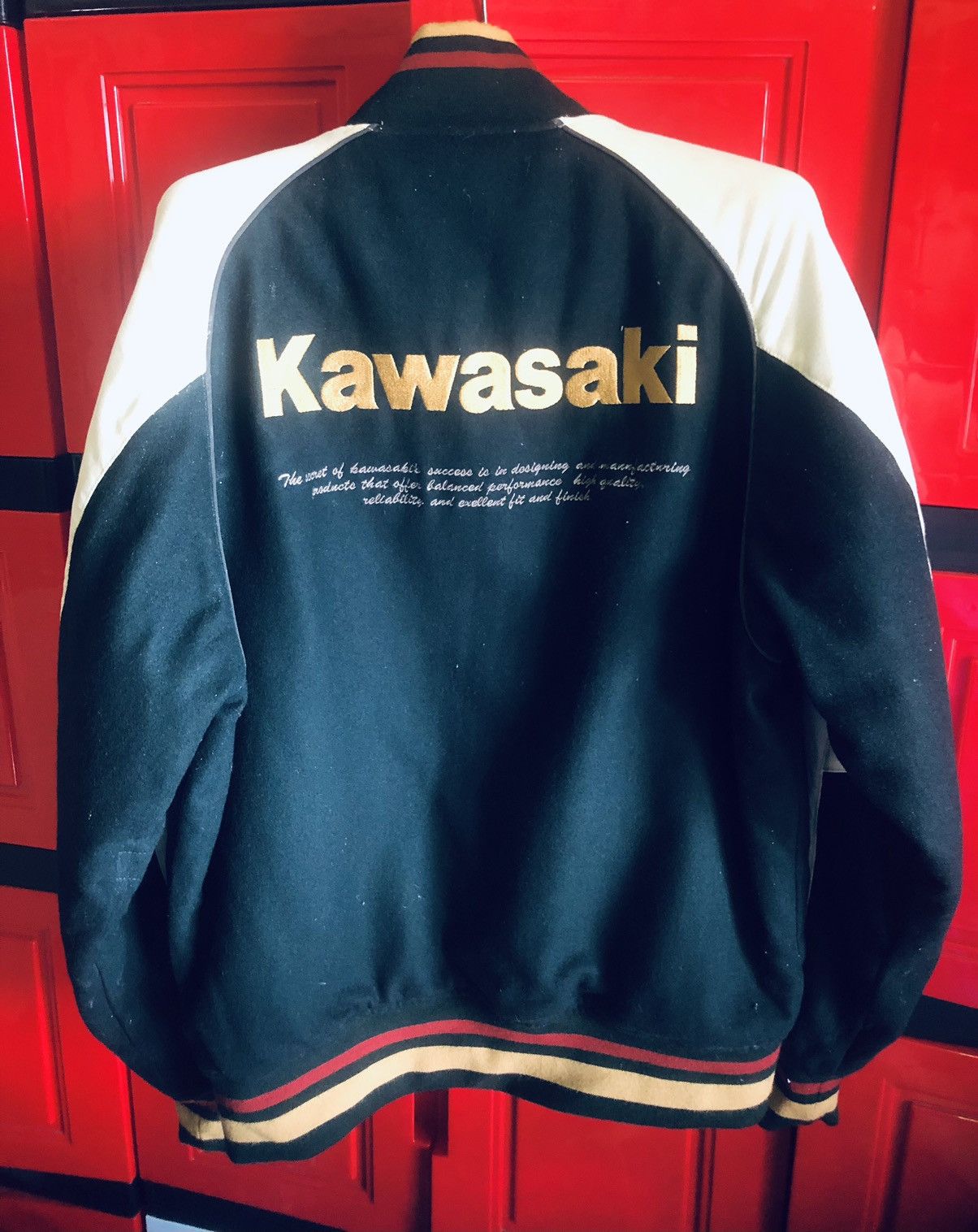 Japanese Brand × Vintage Vintage Kawasaki Varsity Jacket Size US L / EU 52-54 / 3 - 4 Thumbnail