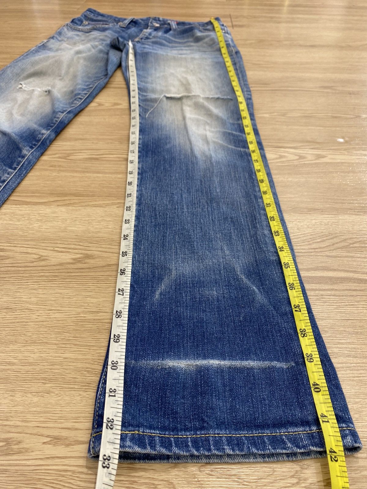 Edwin Blue Trip Edwin Blue Wash Style Distress Jeans Size US 29 - 14 Thumbnail