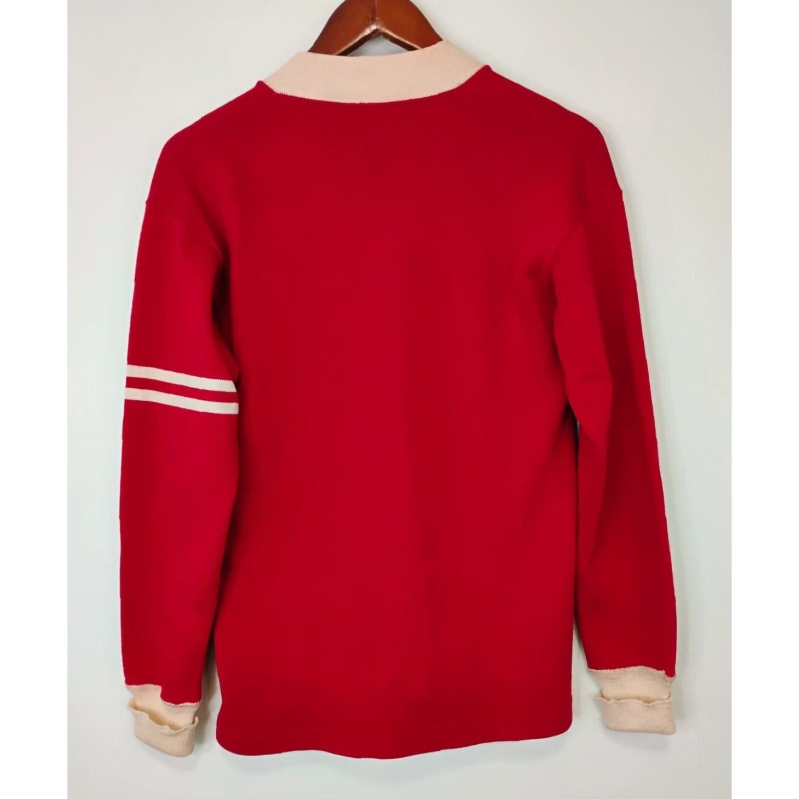 Vintage VINTAGE 40s 50s Varsity Letterman Cardigan Sweater PA Button Up Red Mens Small Size US S / EU 44-46 / 1 - 2 Thumbnail