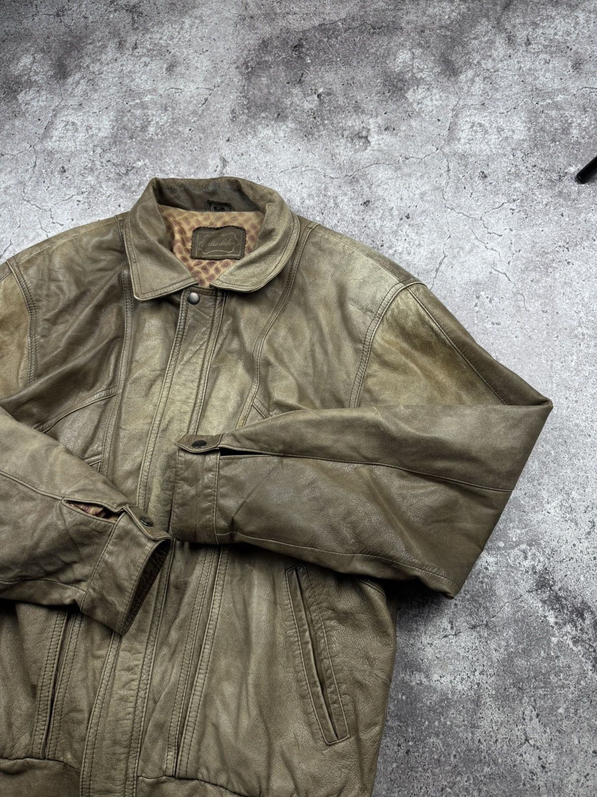 Japanese Brand Vintage Kapital Style Faded Distressed Bomber Leather Jacket Size US M / EU 48-50 / 2 - 9 Thumbnail