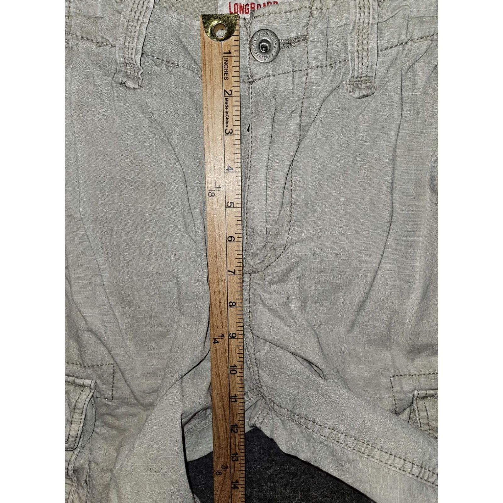 American Eagle Outfitters Vintage American Eagle Longboard Cargo shorts Mens 36 Beige Rip Stop Casual Workwear Size US 36 / EU 52 - 4 Thumbnail