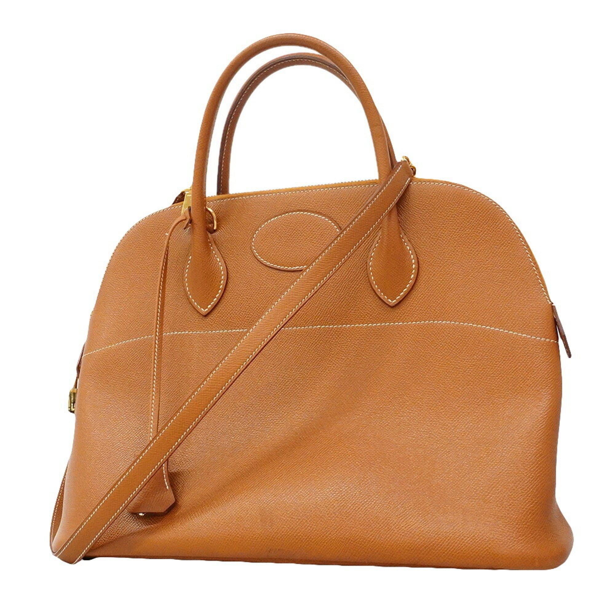 Hermes Hermes Bolide 35 handbag, Courchevel leather, gold, □A stamp, 2-way bag for women. Size ONE SIZE - 1 Thumbnail