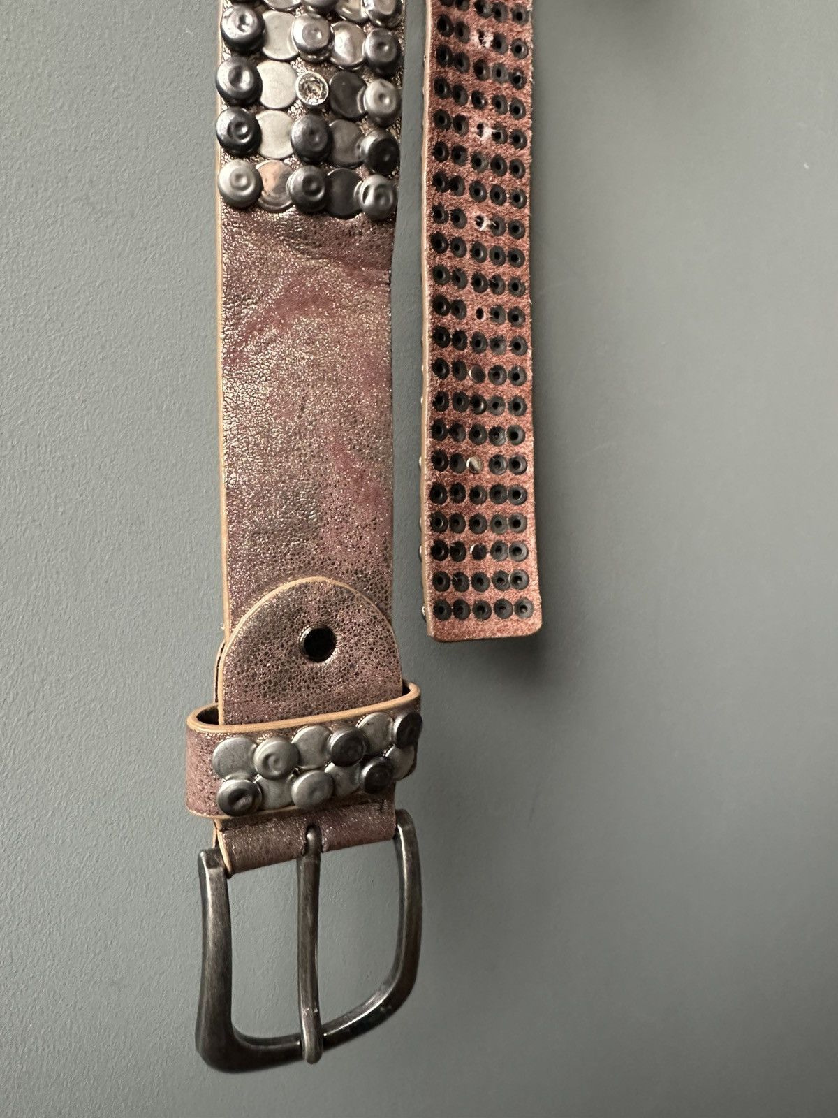 Vintage Vintage Snap Rhinestones Crystal Leather Belt Size ONE SIZE - 3 Thumbnail