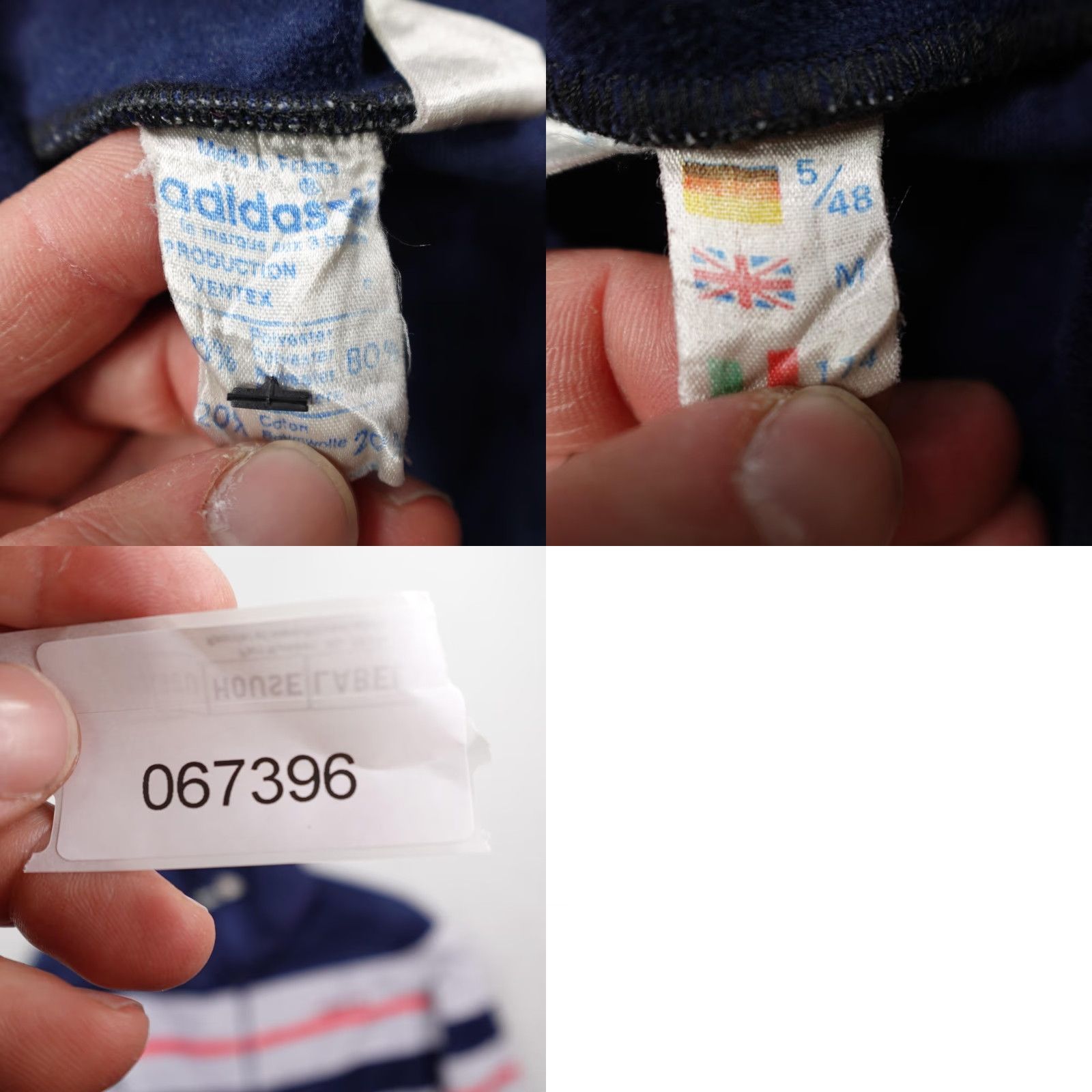 Adidas VINTAGE Adidas Jacket Men Medium Blue Stripe Velour Track Coat France 80s Sports Retro Full Zip Pockets Size US M / EU 48-50 / 2 - 8 Thumbnail
