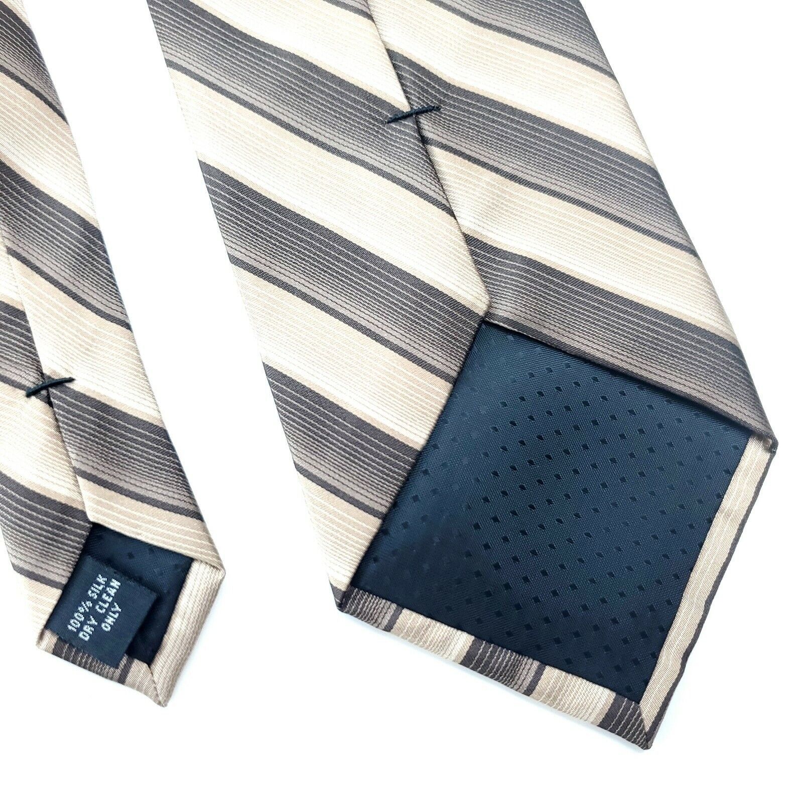 Pierre Cardin Pierre Cardin Brown Striped Short Silk Tie Size ONE SIZE - 5 Thumbnail