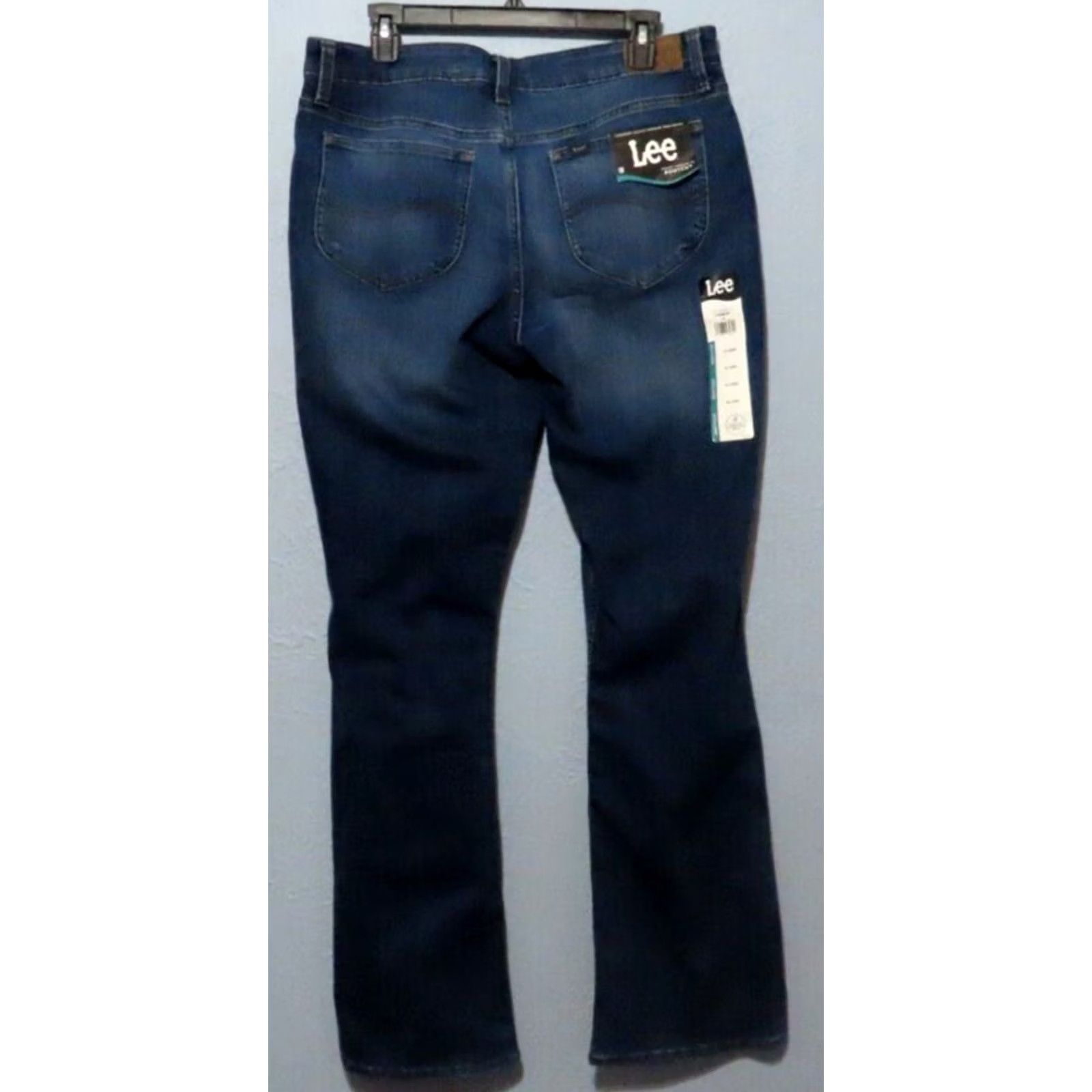 Lee Lee Womens 14 Long Mid Rise Regular Fit Bootcut Denim Blue Jean NWT 34x32" Size 36" / US 14 / IT 50 - 6 Thumbnail