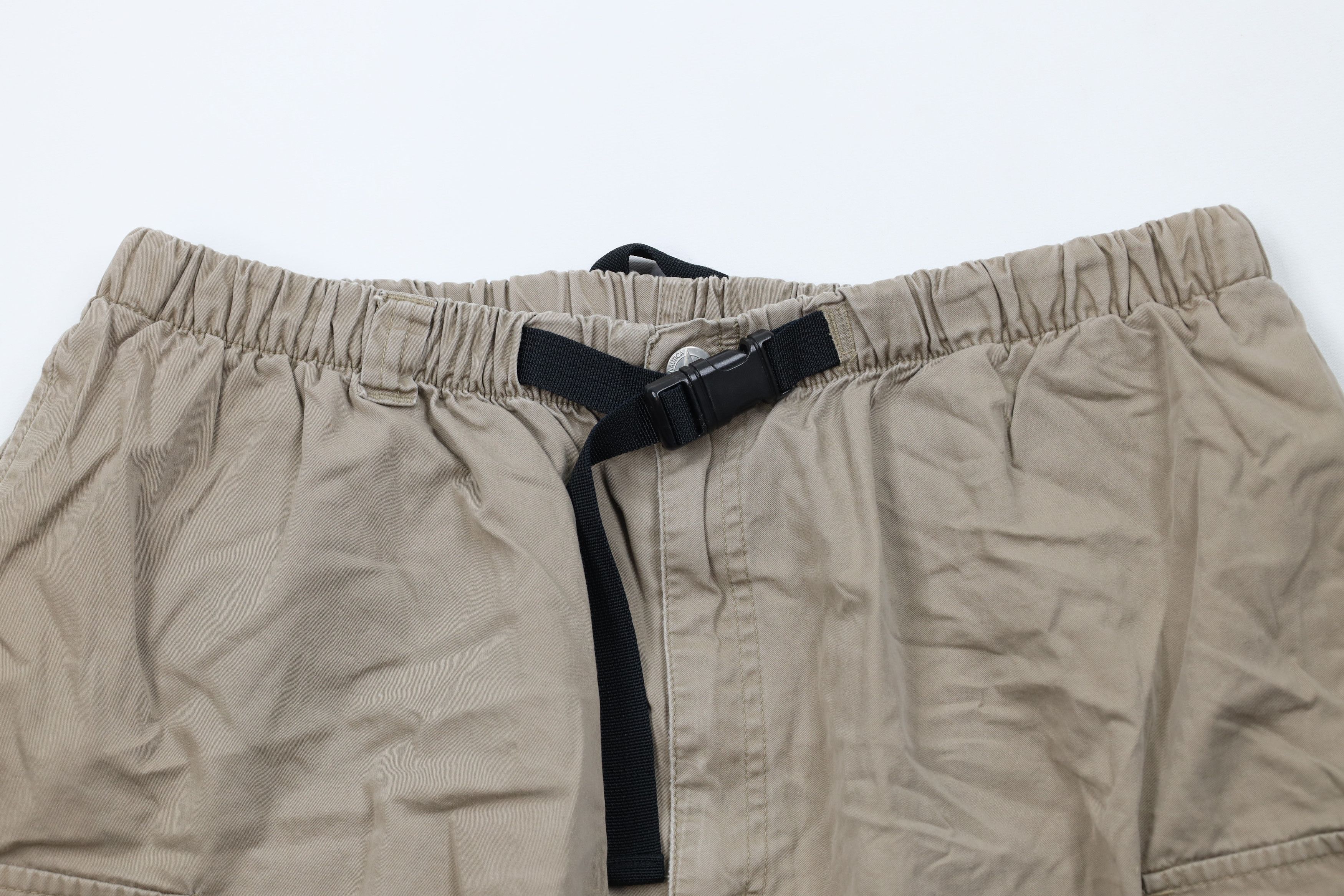 Nautica × Vintage Vintage 90s Nautica Spell Out Belted Mesh Cargo Shorts Beige Size US 34 / EU 50 - 2 Thumbnail