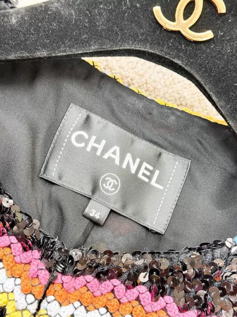 Chanel Chanel Striped woven sequin tweed long-sleeved jacket Size XXS / US 00 / IT 34 - 5 Thumbnail