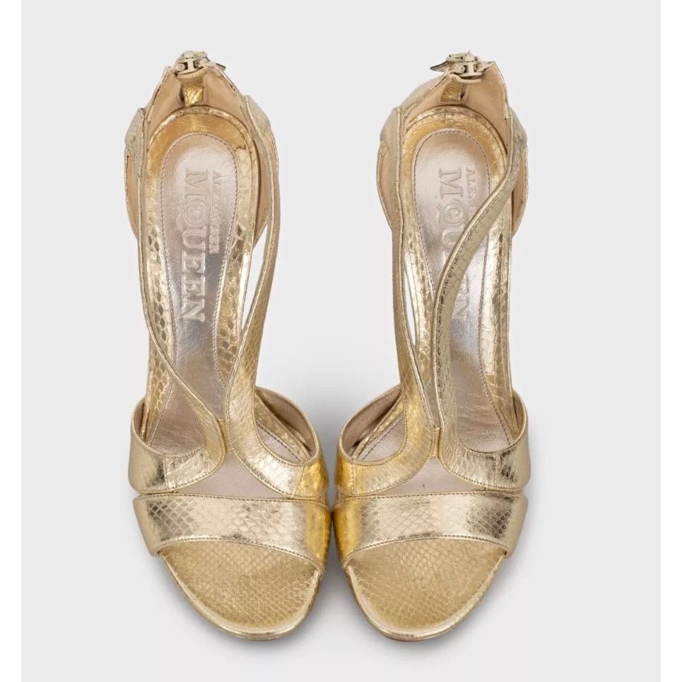 Alexander McQueen Alexander McQueen Gold Stiletto Sandals Size 38 Size US 8 / IT 38 - 2 Thumbnail