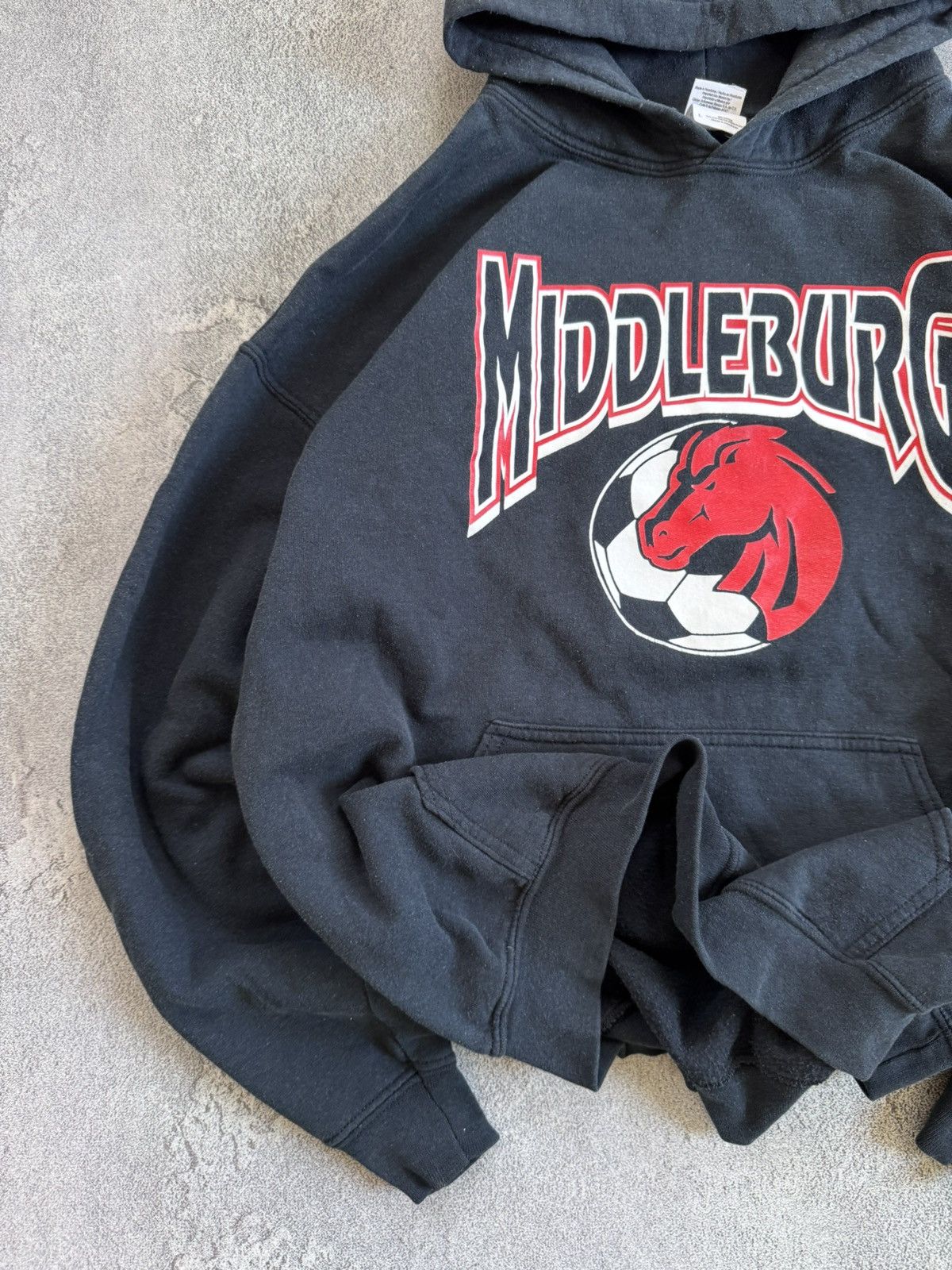 Vintage Middleburg L hoodie relaxed black long sleeve sweatshirt Size US L / EU 52-54 / 3 - 3 Thumbnail