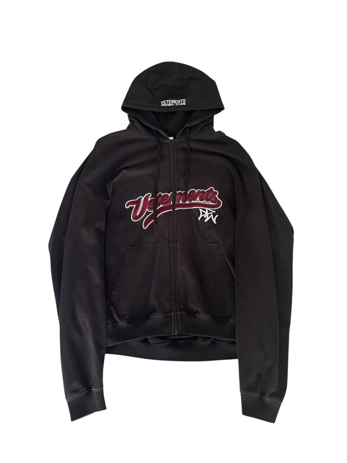 Vetements Vetements Bro Baseball Embroidered Logo Zip Hoodie | Grailed