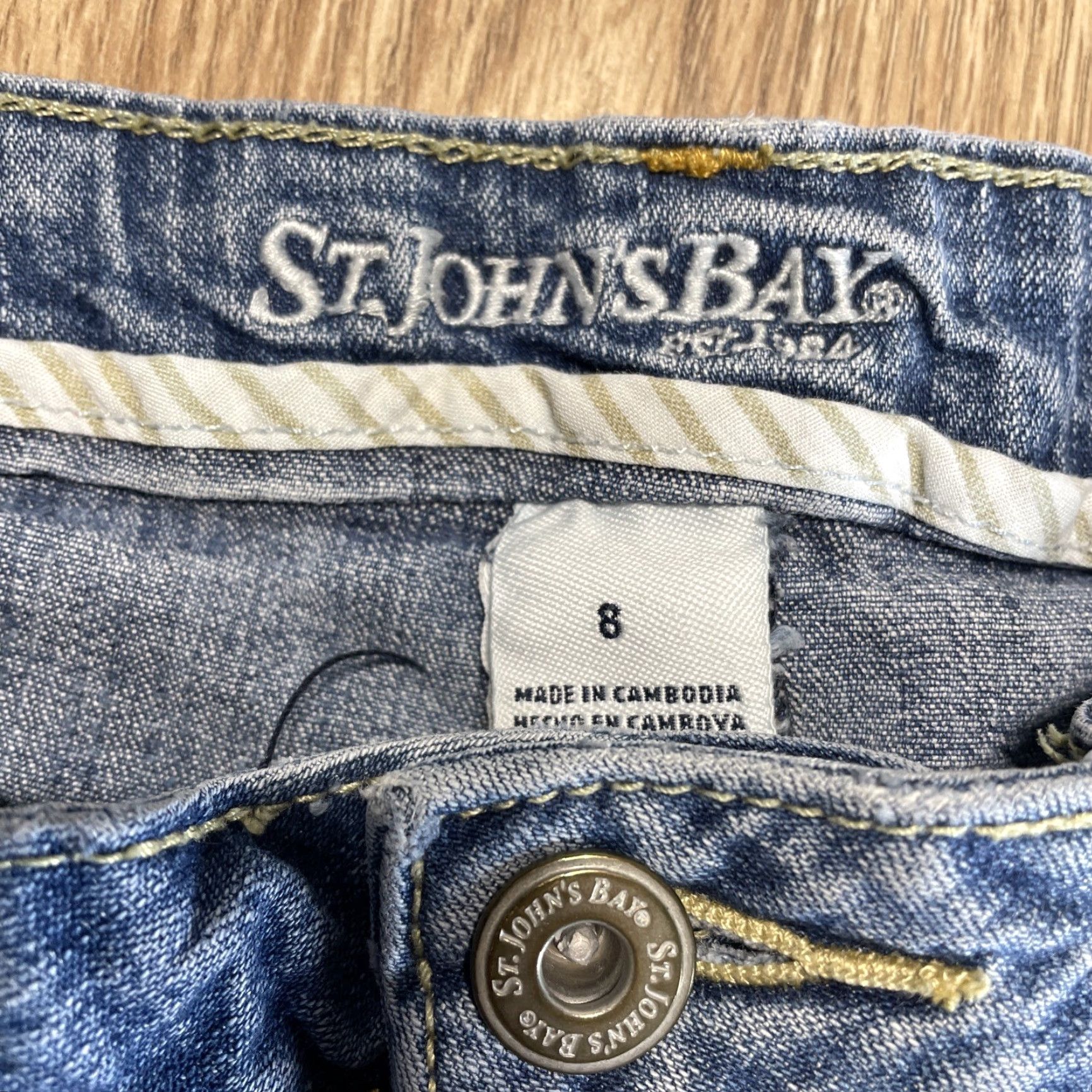 Vintage VINTAGE St. John's Bay Women's Jeans Size 8 Medium Wash Blue Straight Leg Stretch Denim Pants Adult Size 30" / US 8 / IT 44 - 2 Thumbnail