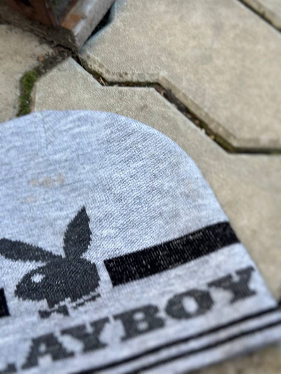 Playboy Vintage Playboy Beanie Grey Knit Hat Y2K Streetwear Cyber Size ONE SIZE - 4 Thumbnail